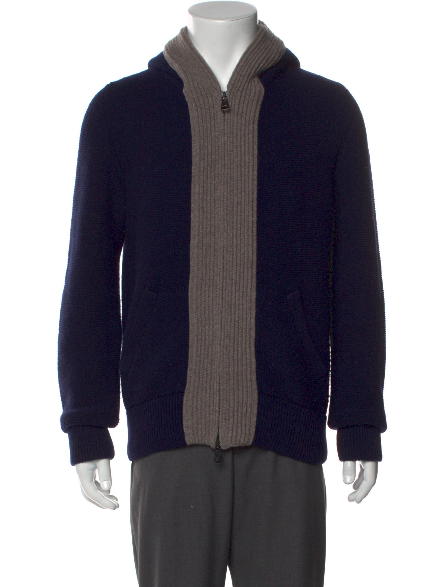 Moncler Virgin Wool Colorblock Pattern Cardigan