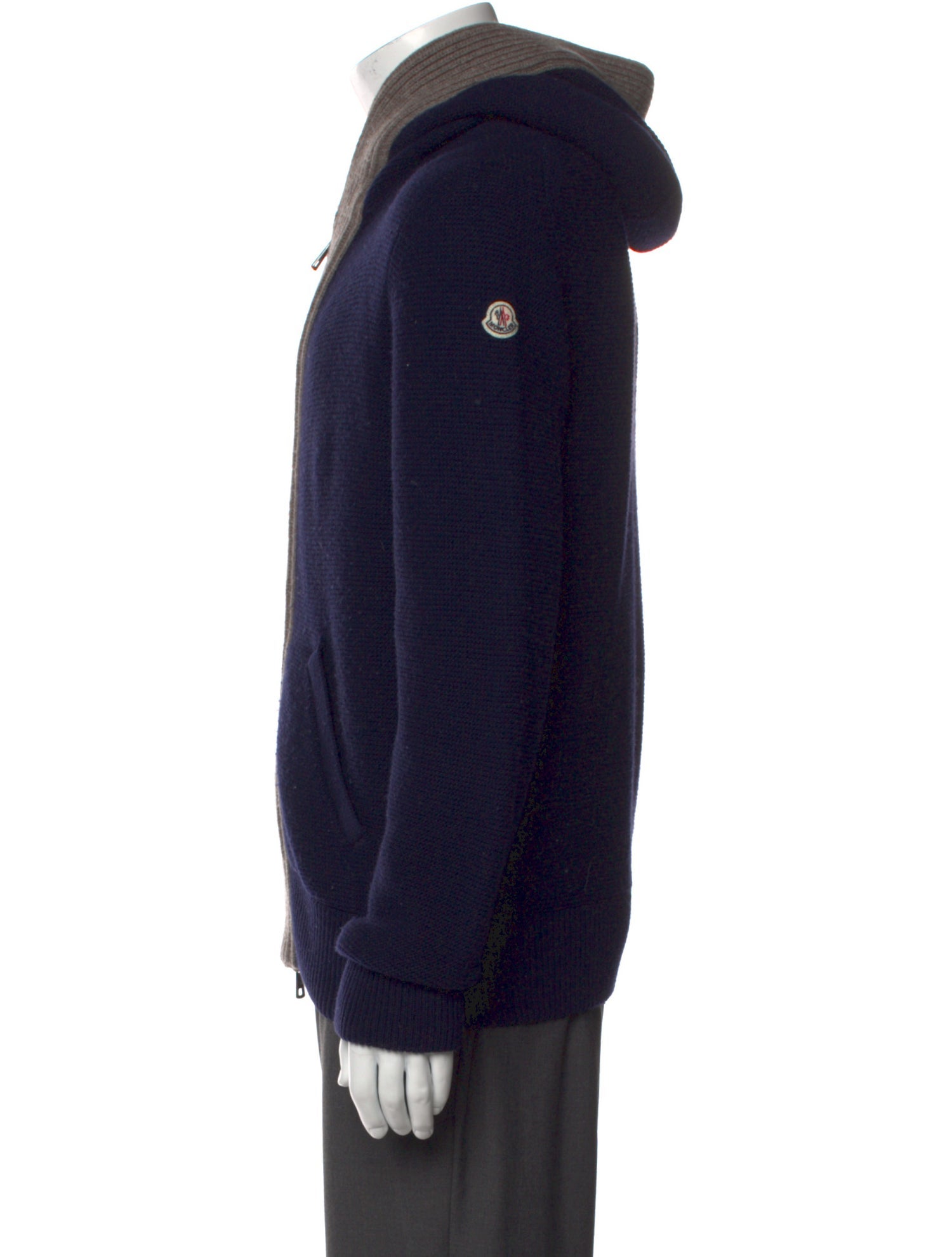 Moncler Virgin Wool Colorblock Pattern Cardigan