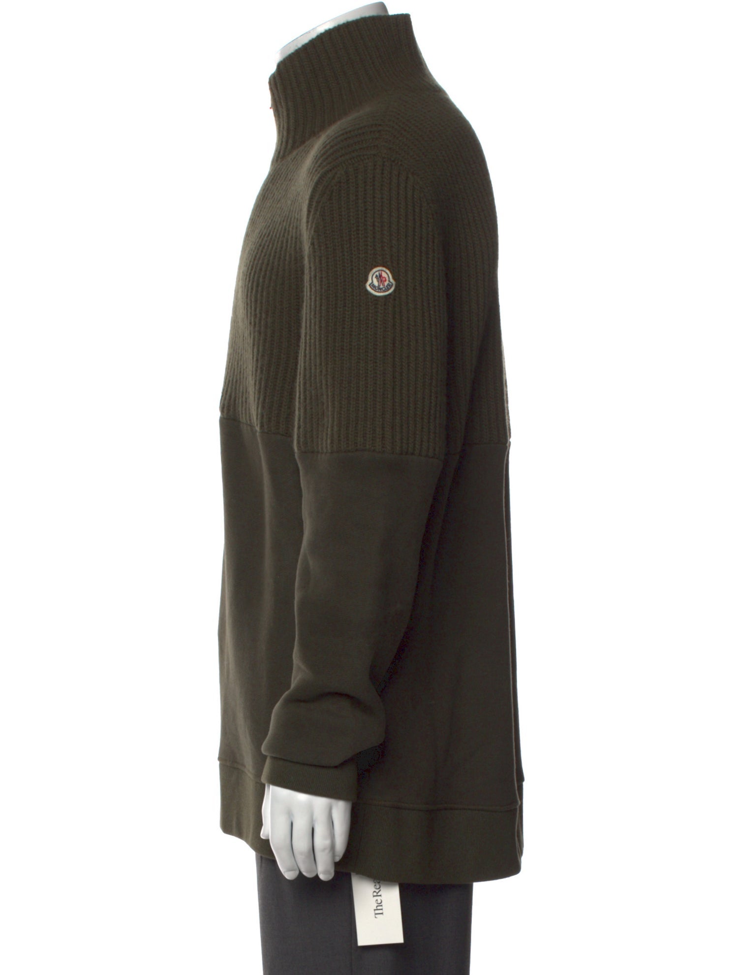 Moncler Virgin Wool Mock Neck Polo Sweater