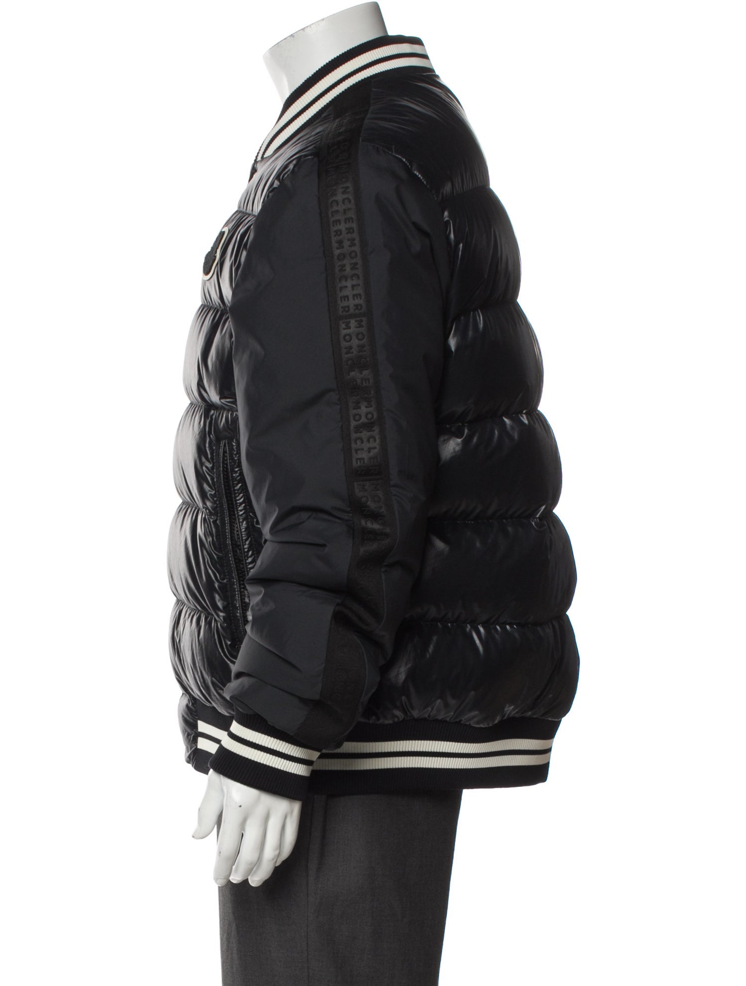 Moncler Striped Puffer Coat