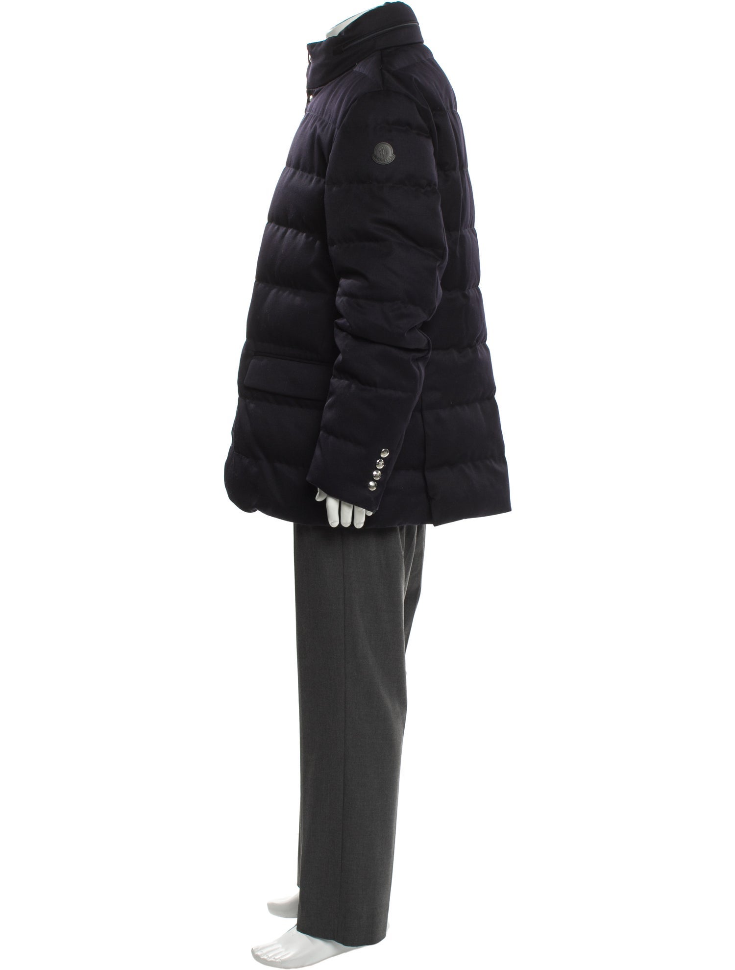 Moncler Quilted Pattern Virgin Wool Puffer Coat