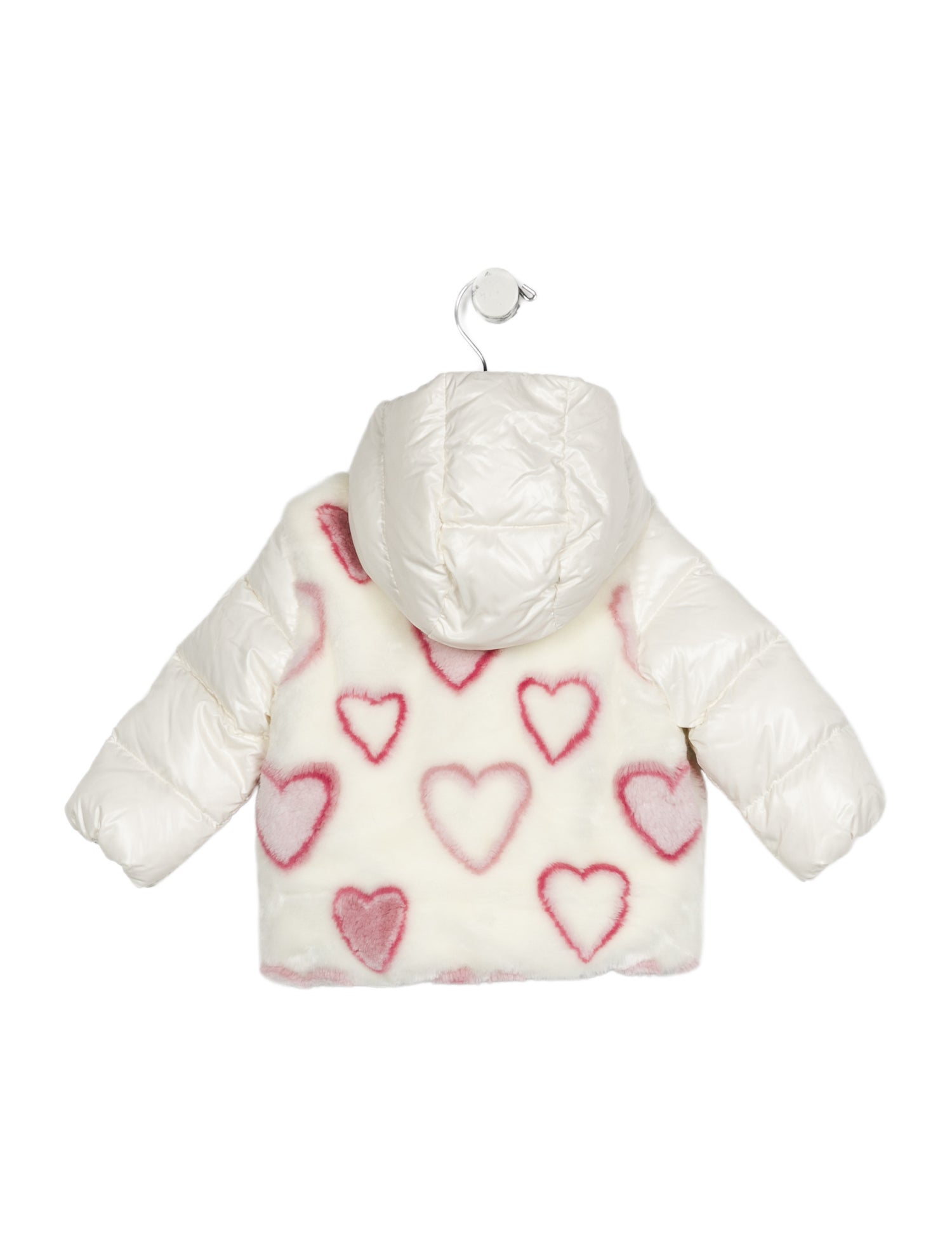 Moncler Infant Girl's Faux Fur Nylon Heart Pattern Jacket