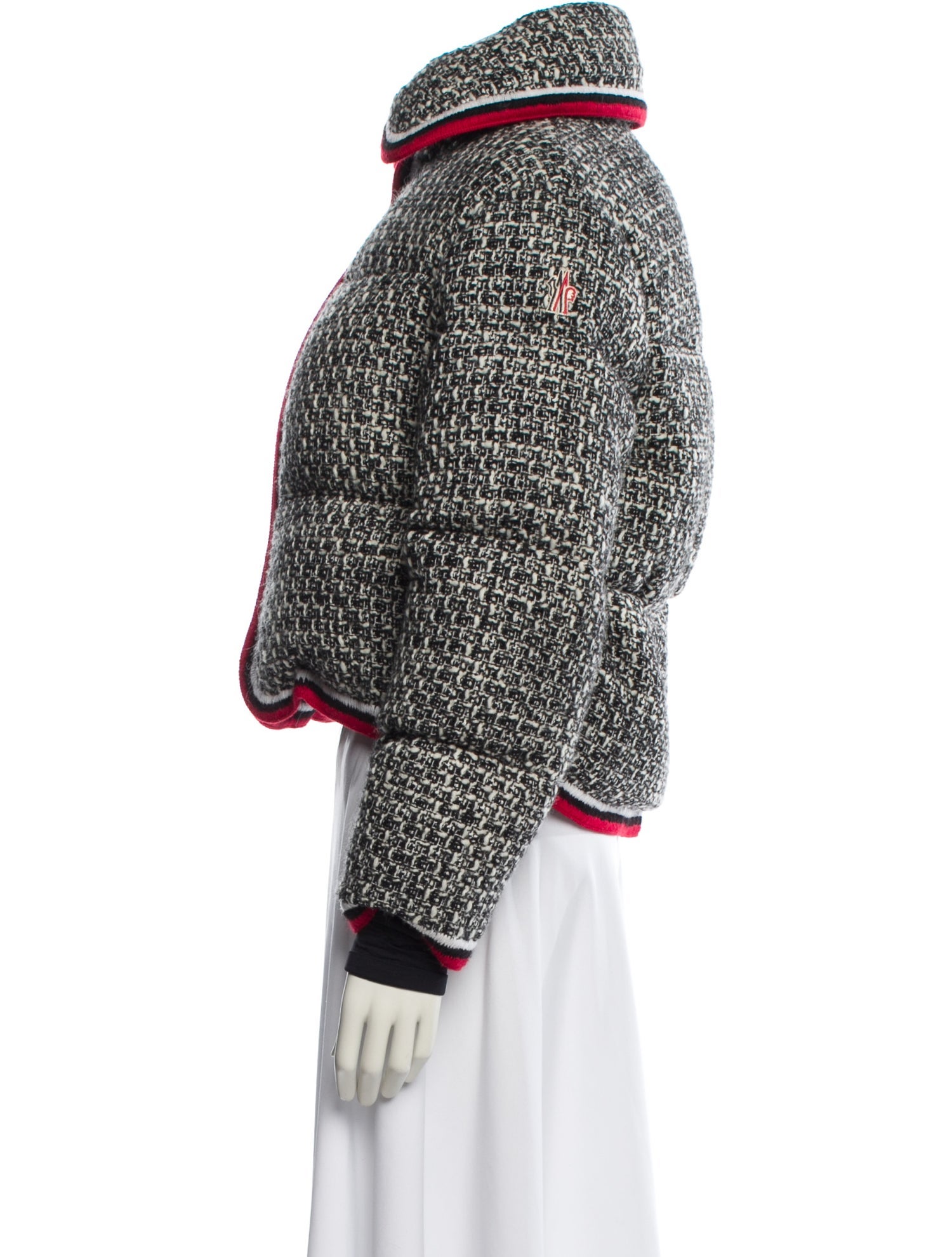 Moncler Grenoble Virgin Wool Tweed Pattern Down Jacket