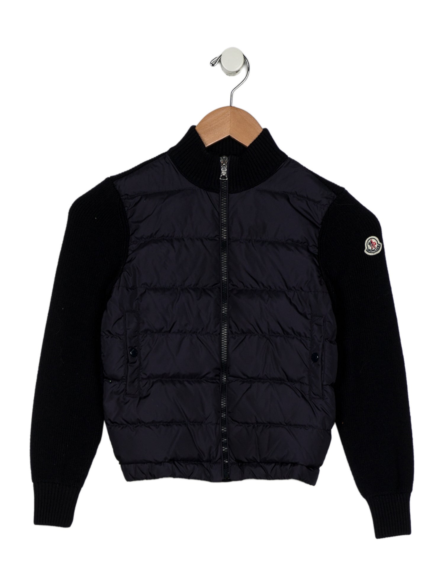 Moncler Blue puffer jacket with zip closure