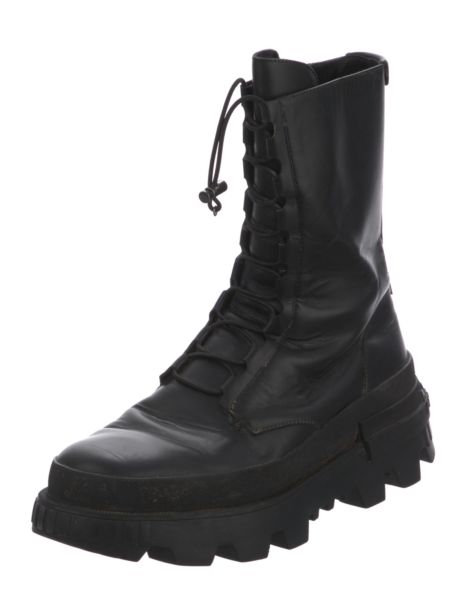 Moncler Leather Combat Boots