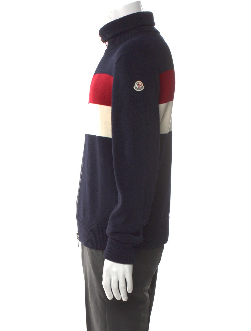 Moncler Colorblock Pattern Mock Neck Cardigan - image 2
