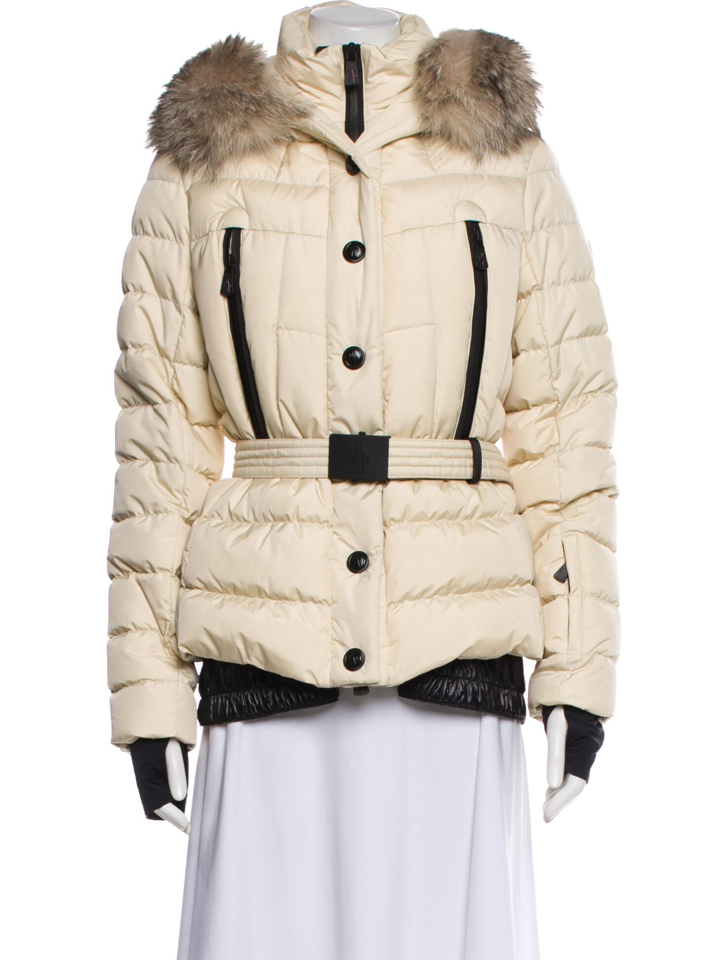 Moncler Grenoble Striped Fur Jacket