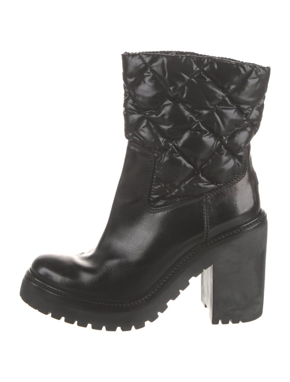 Moncler Quilted Pattern Leather Combat Boots - image 1