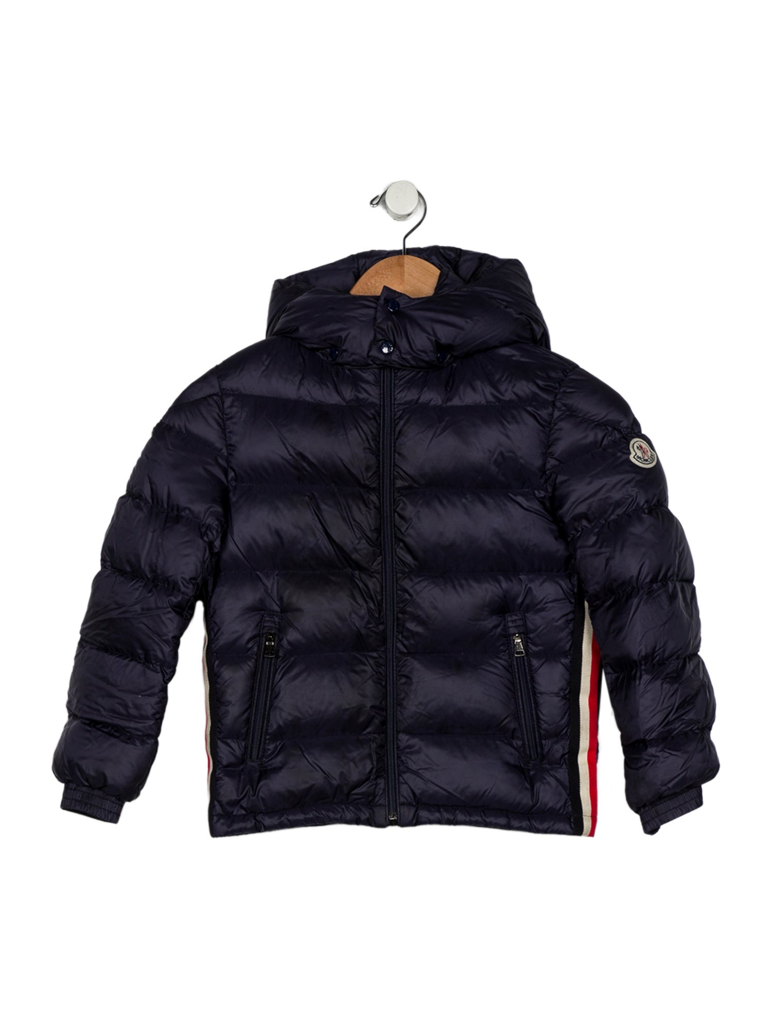 Moncler Boys blue size 7-16 exposed zip coat