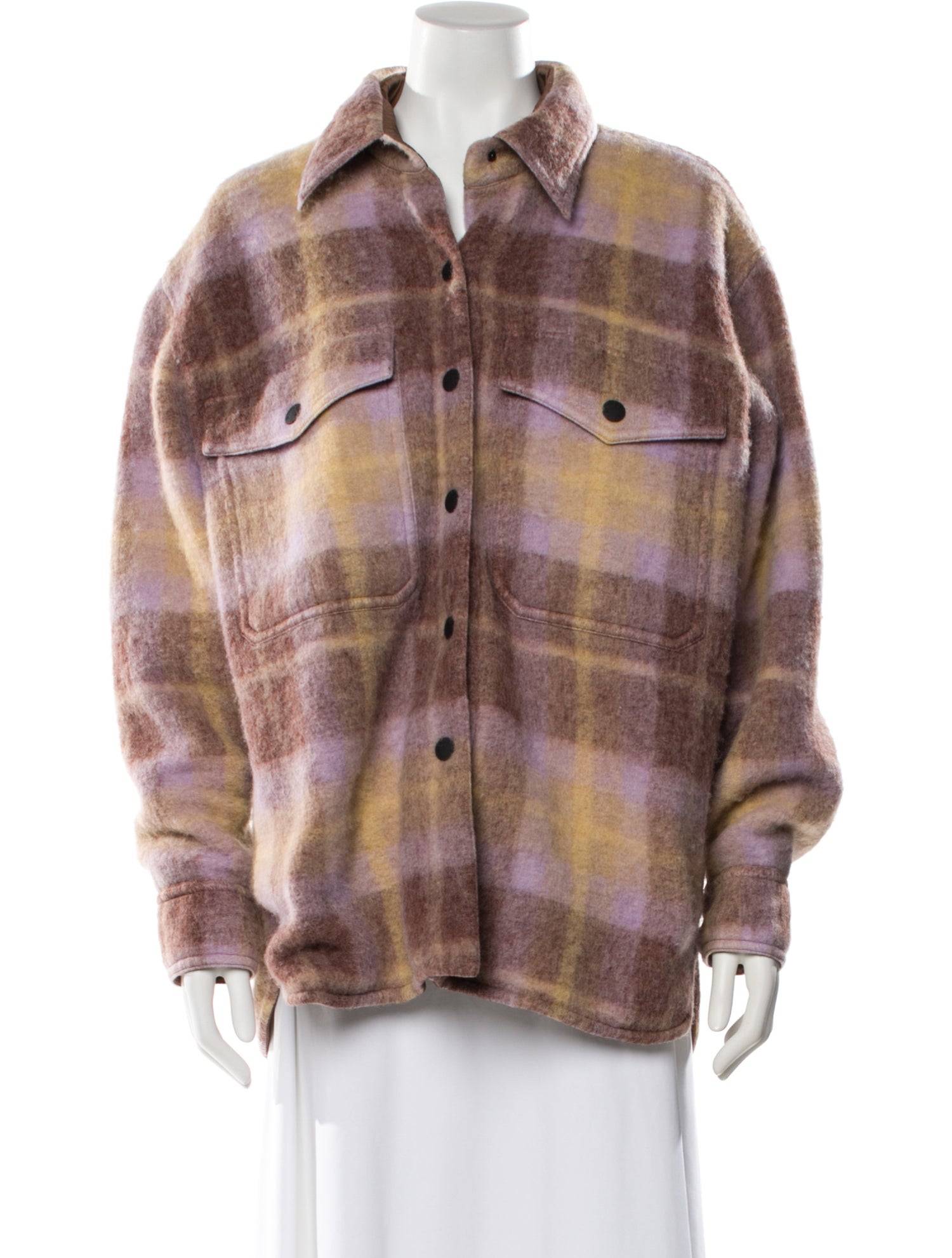 Moncler Plaid Print Faux Fur Jacket w/ Tags