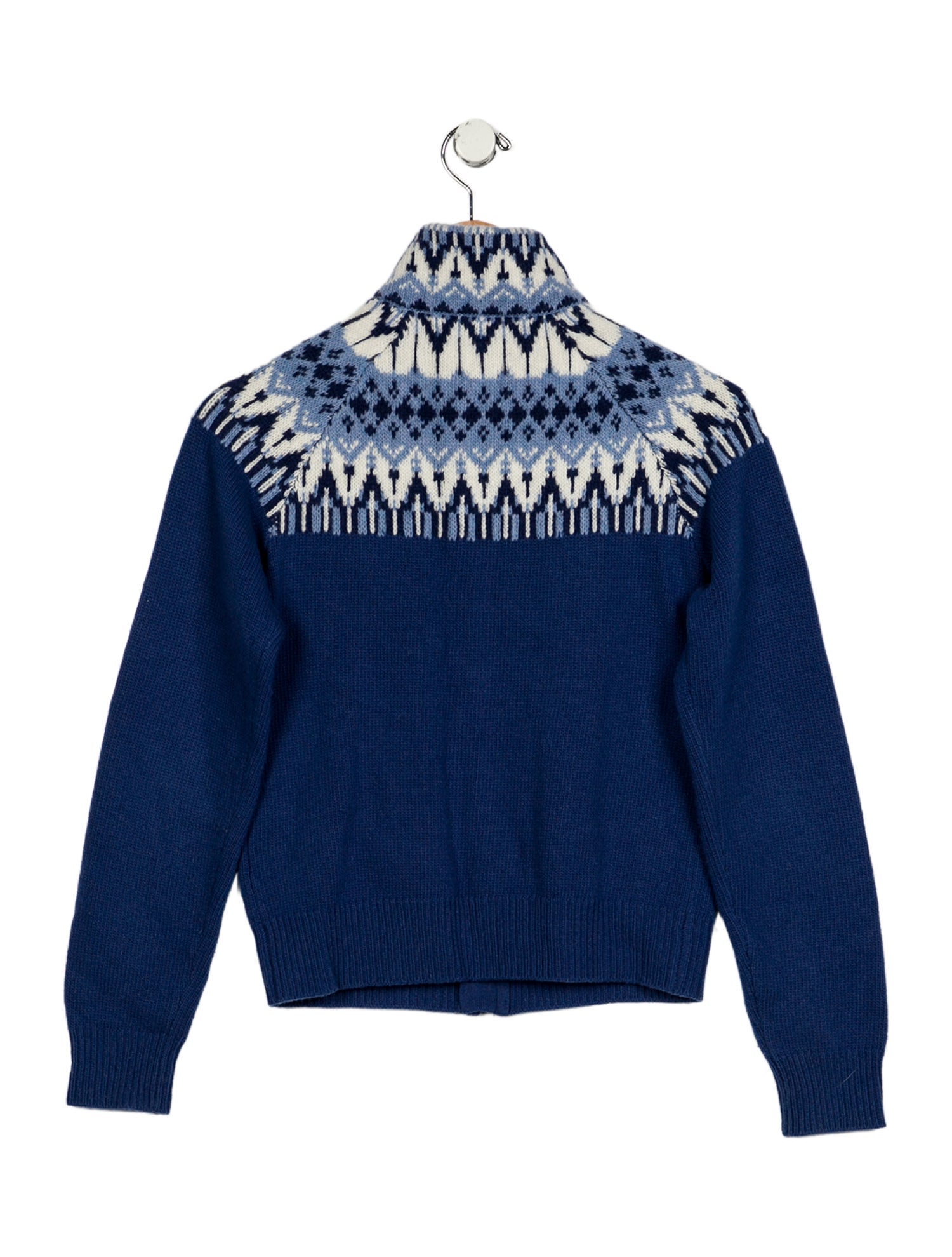 Moncler Wool blue patterned sweater