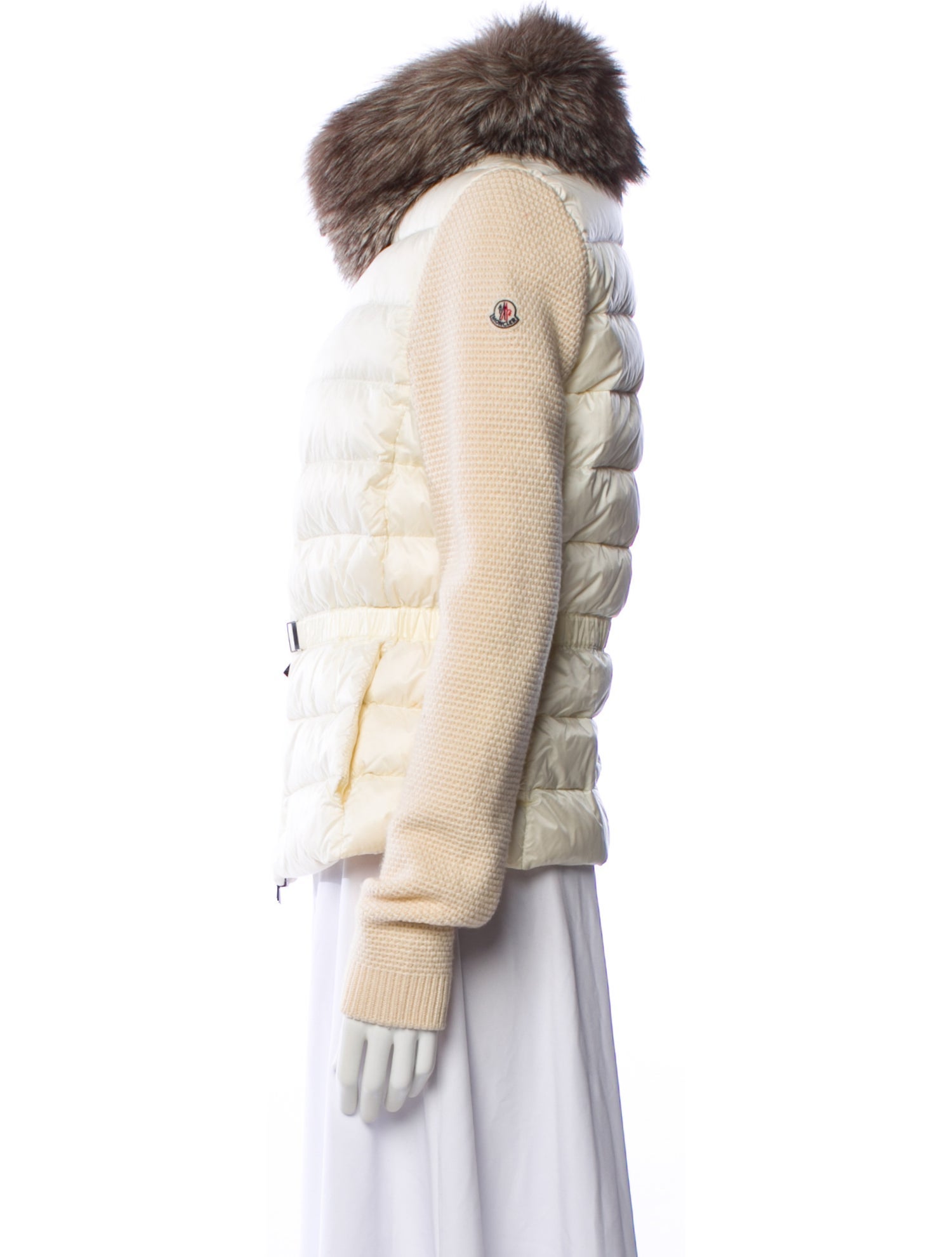Moncler Maglione Tricot Nylon Faux Fur Jacket