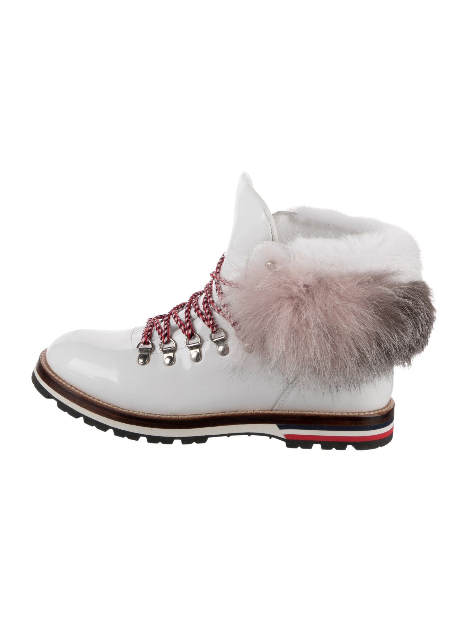 Moncler Patent Leather Lace-Up Boots