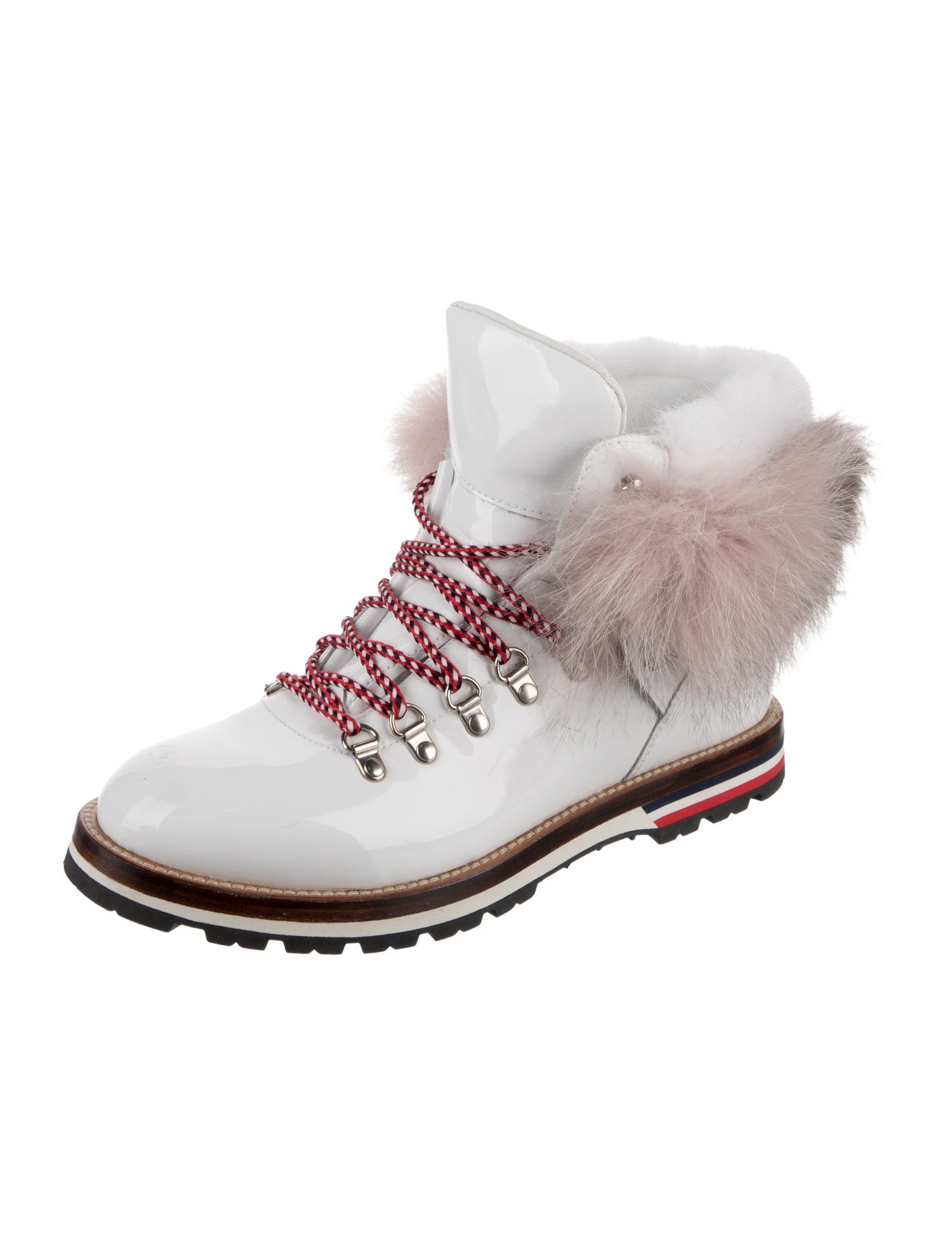 Moncler Patent Leather Lace-Up Boots