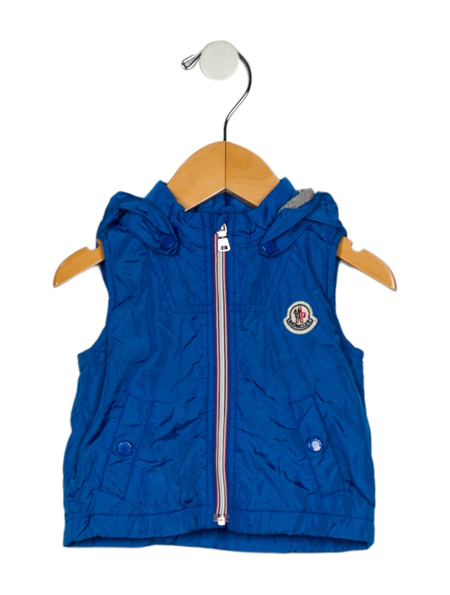 Moncler Boys Blue 3-6 month jacket with exposed zip closure