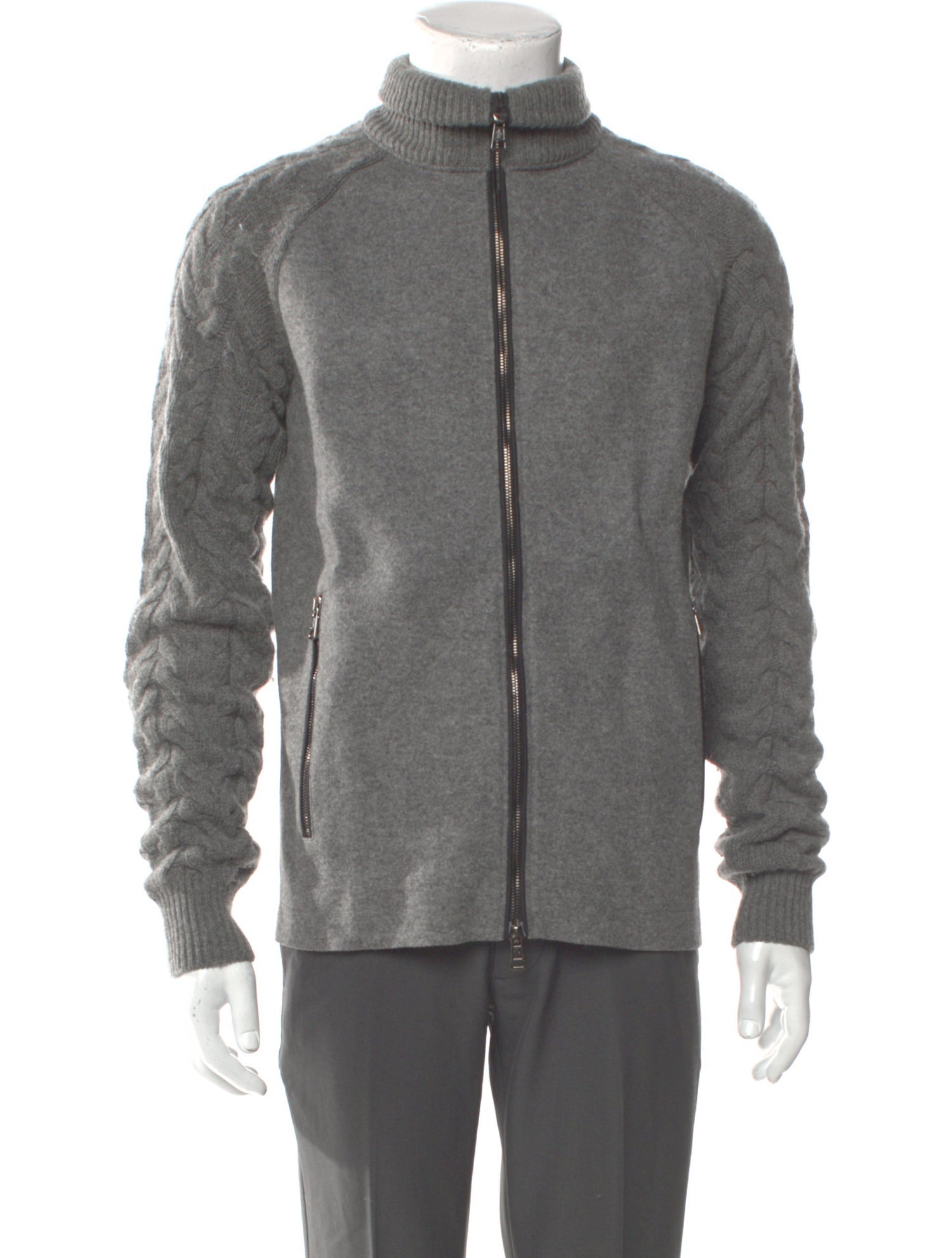 Moncler Virgin Wool Mock Neck Cardigan