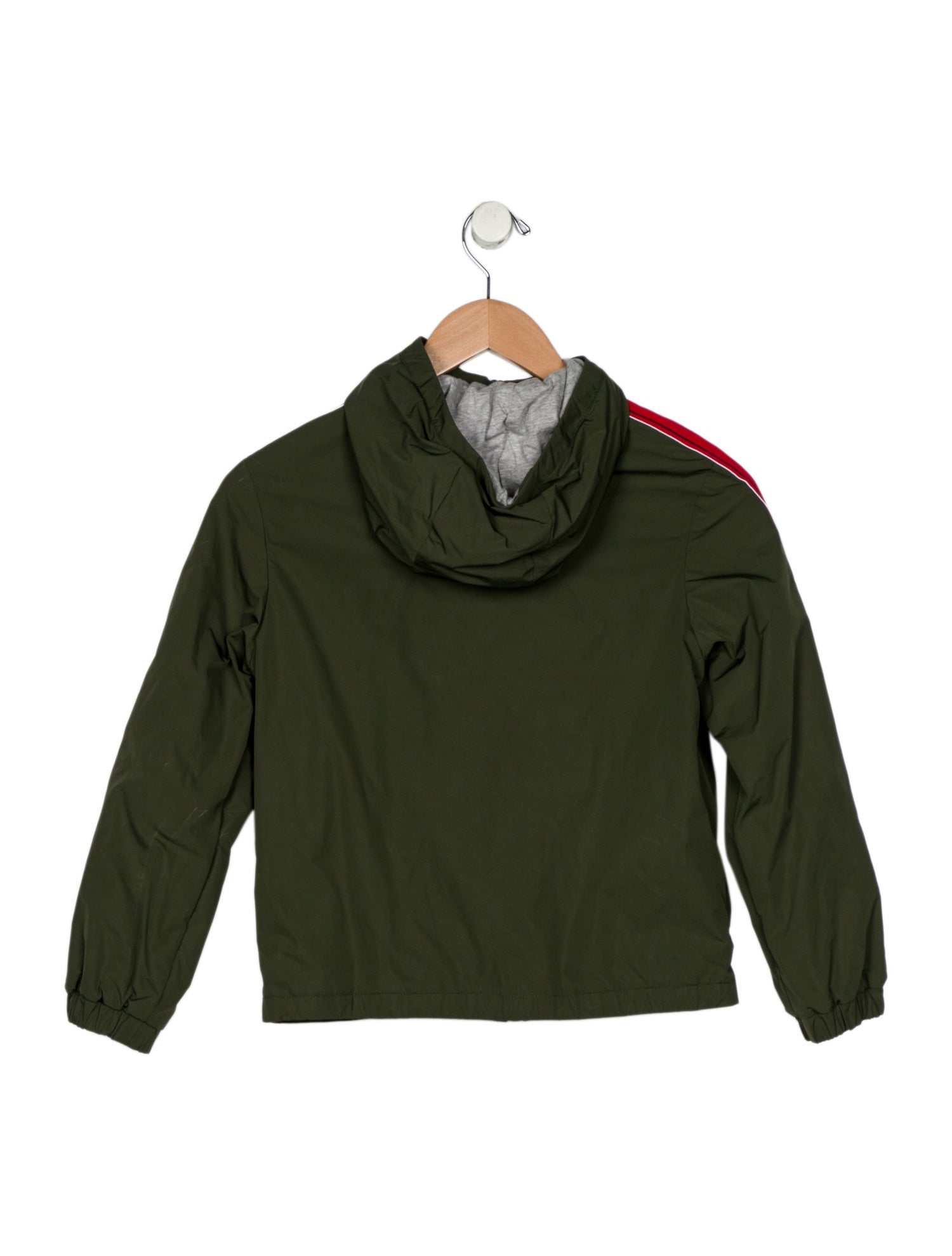 Moncler Green and red and blue patterned casual jacket with zip closure and hood