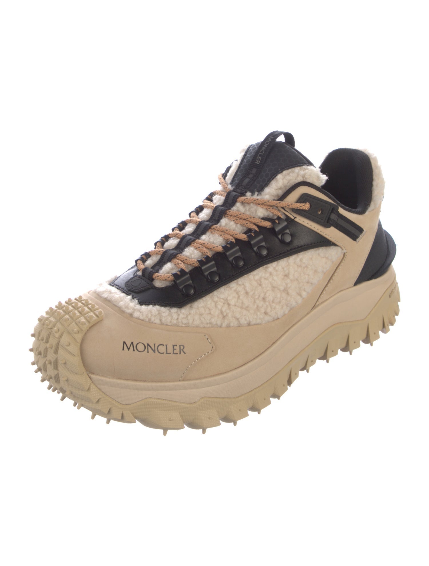 Moncler Leather Colorblock Pattern Athletic Sneakers