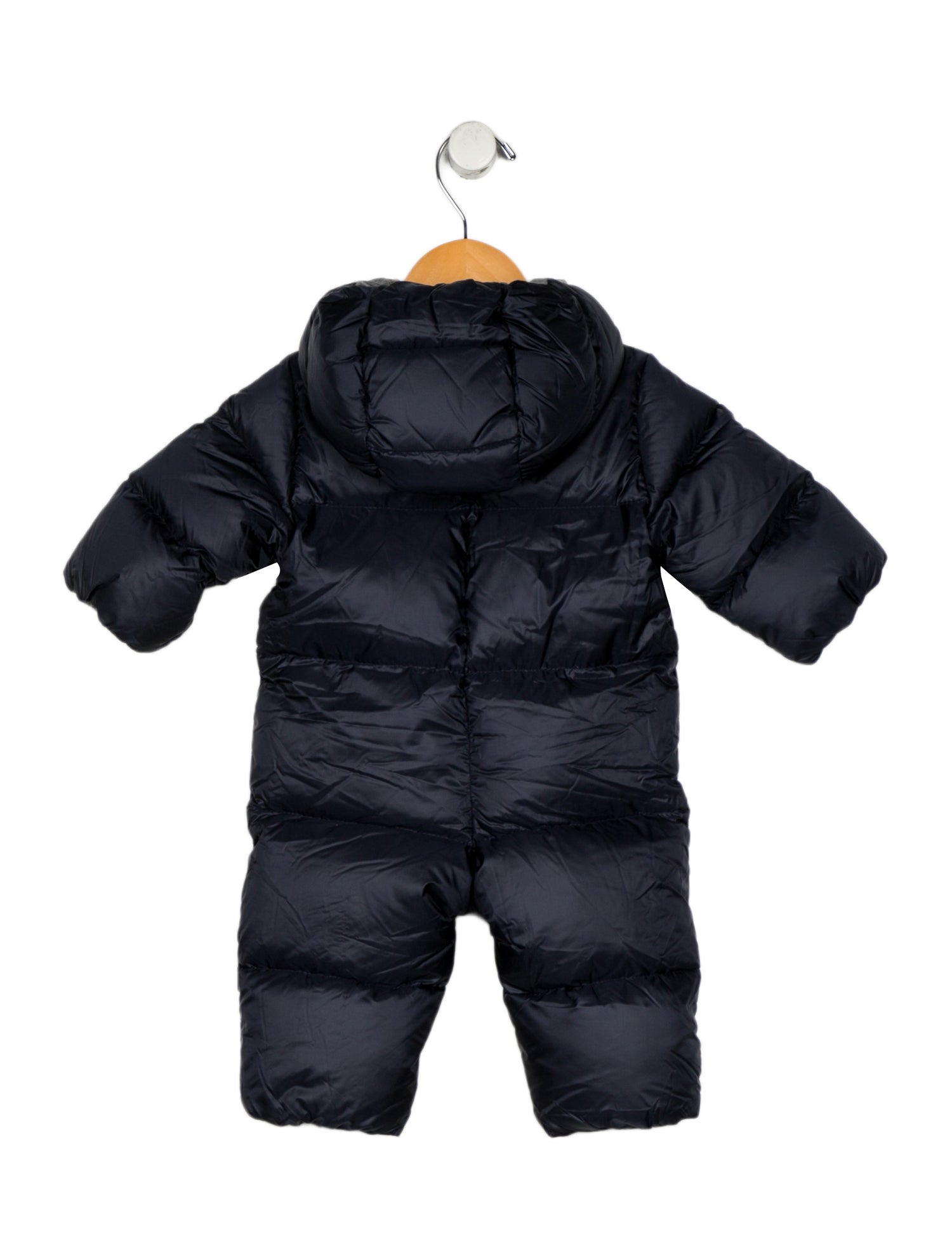 Moncler Blue puffer one-piece with zip closure and hood