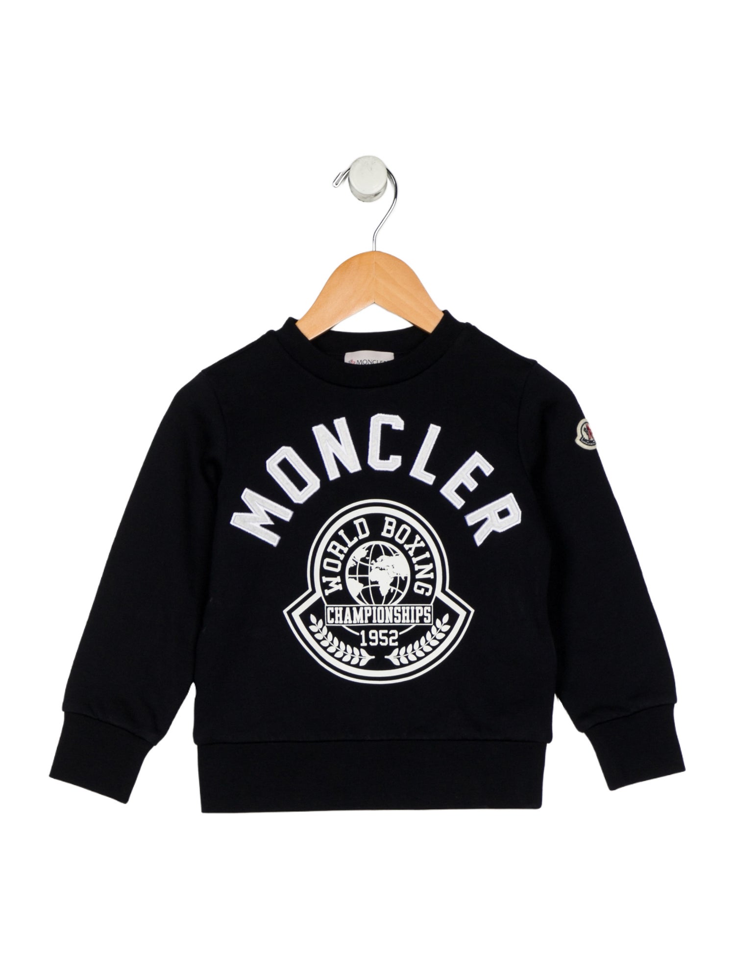 Moncler Cotton blue and white patterned long sleeve sweatshirt