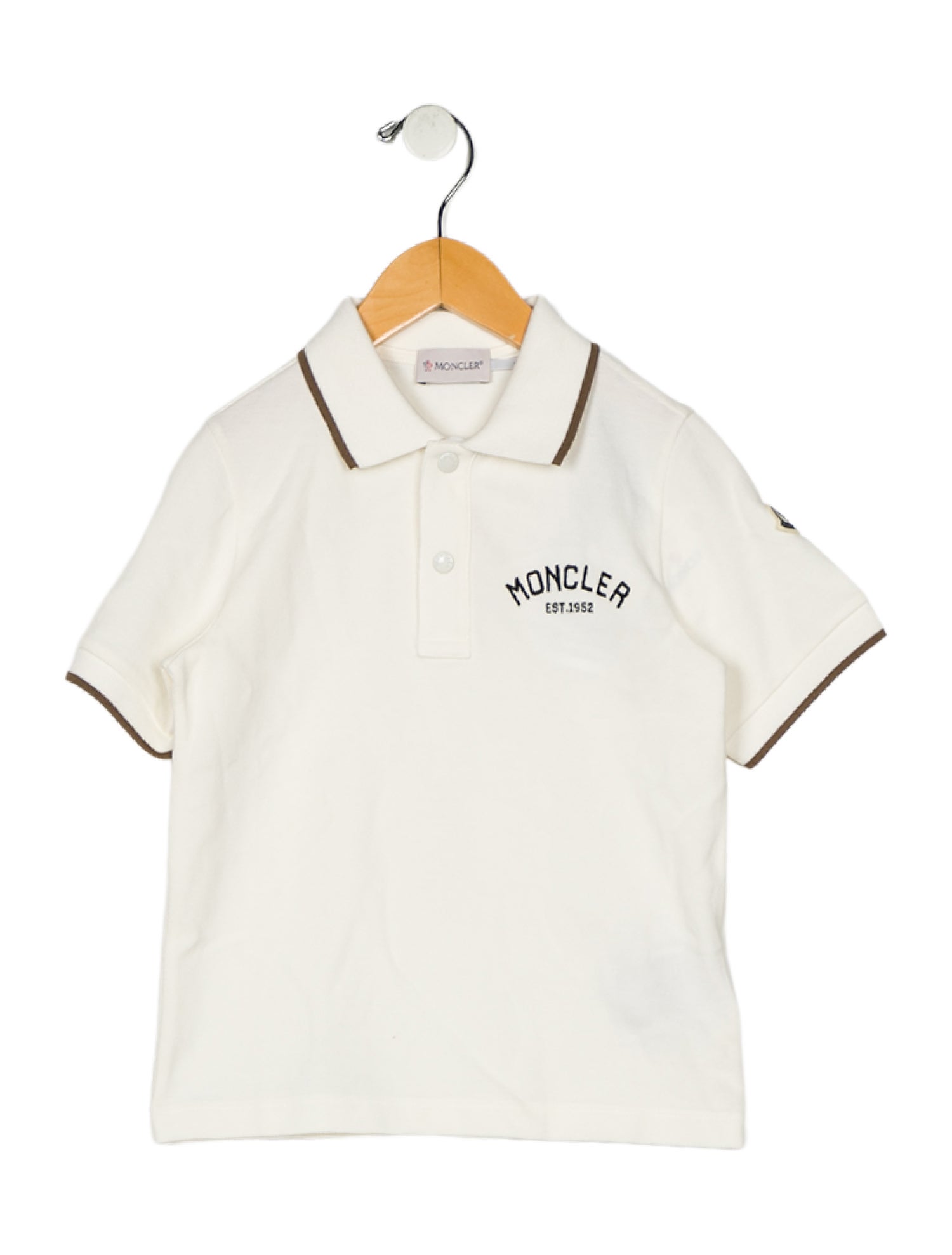 Moncler Boys' Patterned Short Sleeve Polo Shirt w/Tags