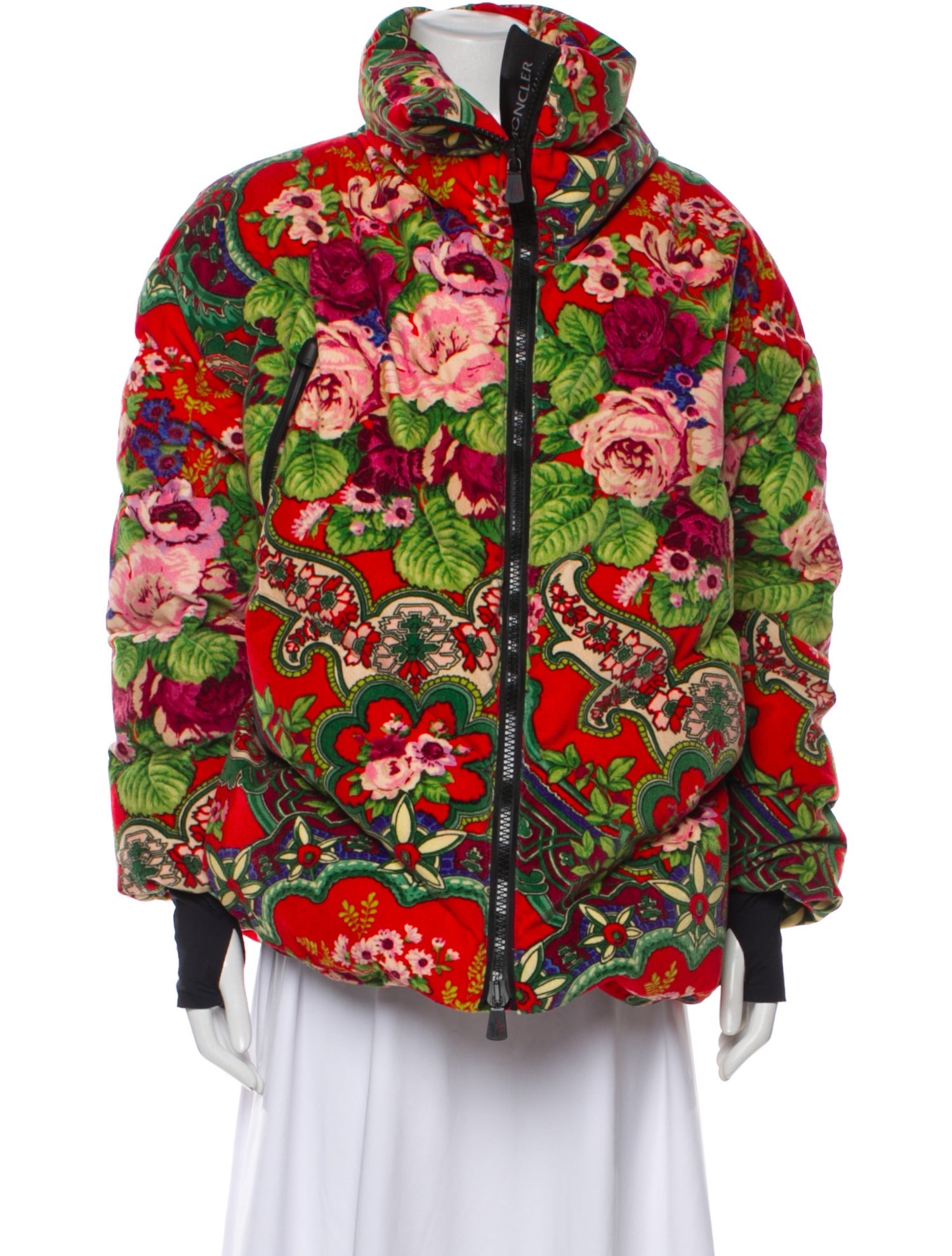 Moncler Grenoble Floral Print Down Coat