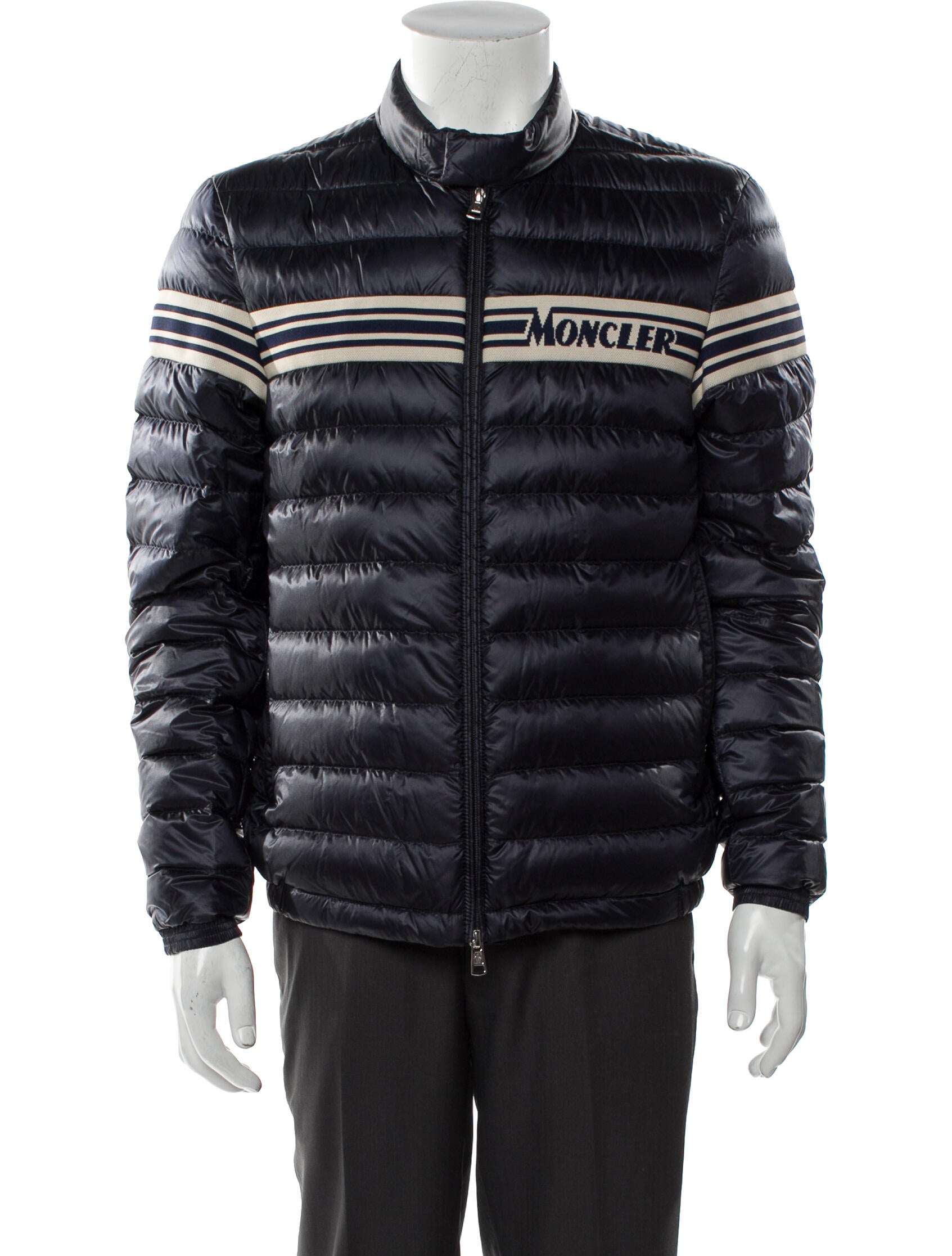 Moncler Striped Puffer Coat
