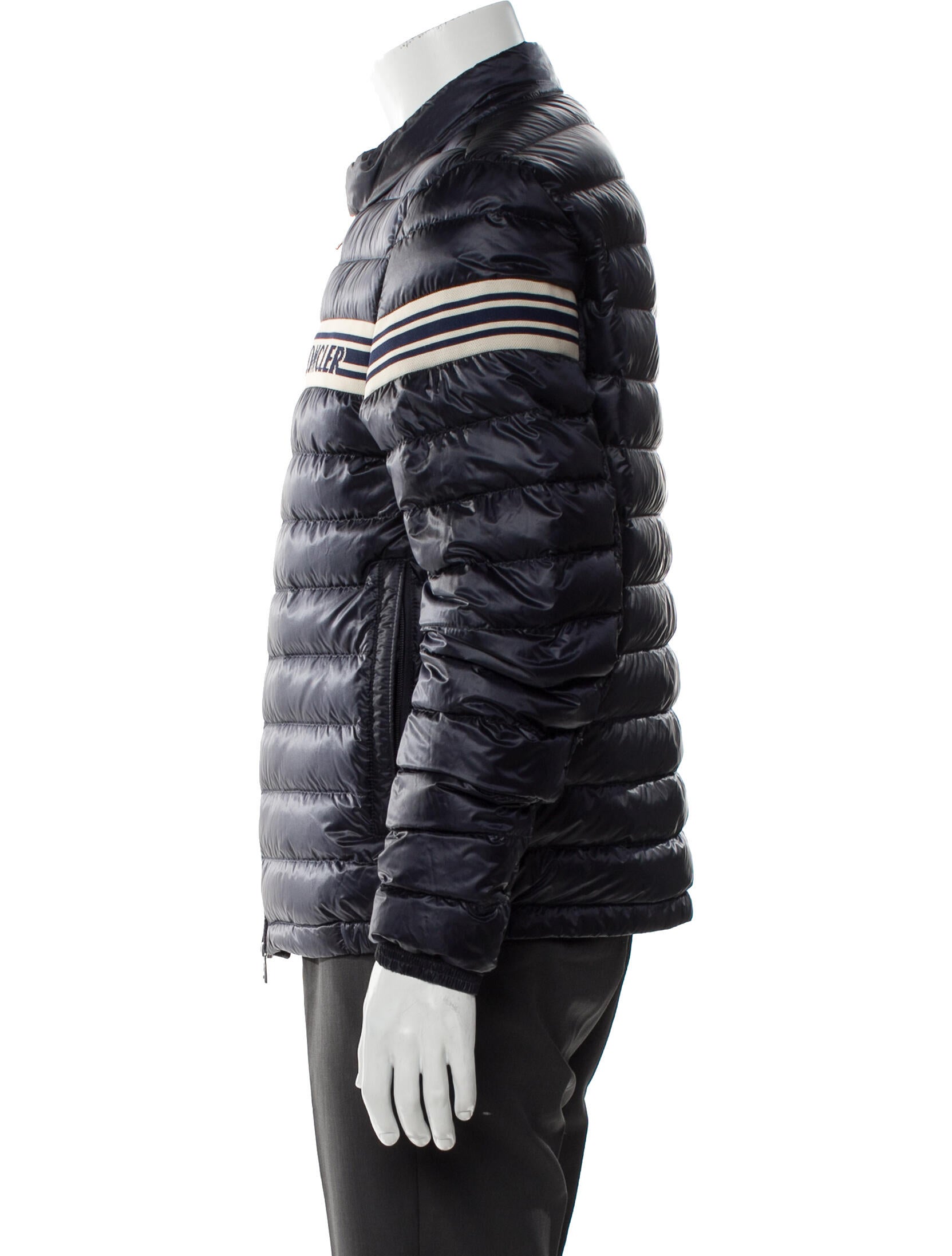 Moncler Striped Puffer Coat