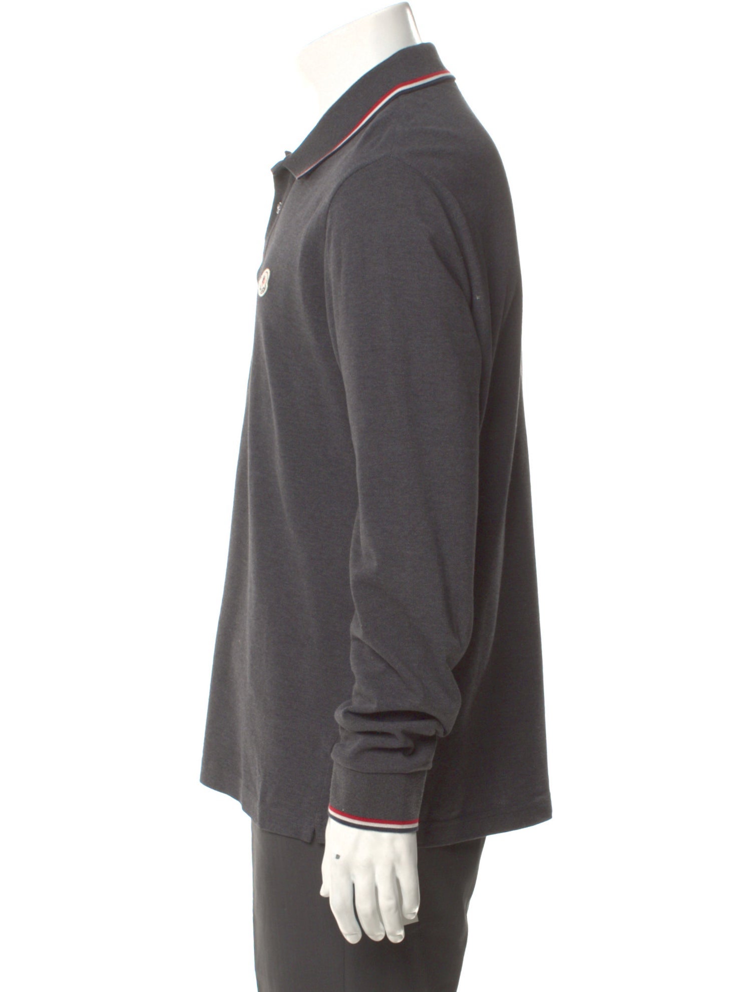 Moncler V-Neck Long Sleeve Polo Shirt