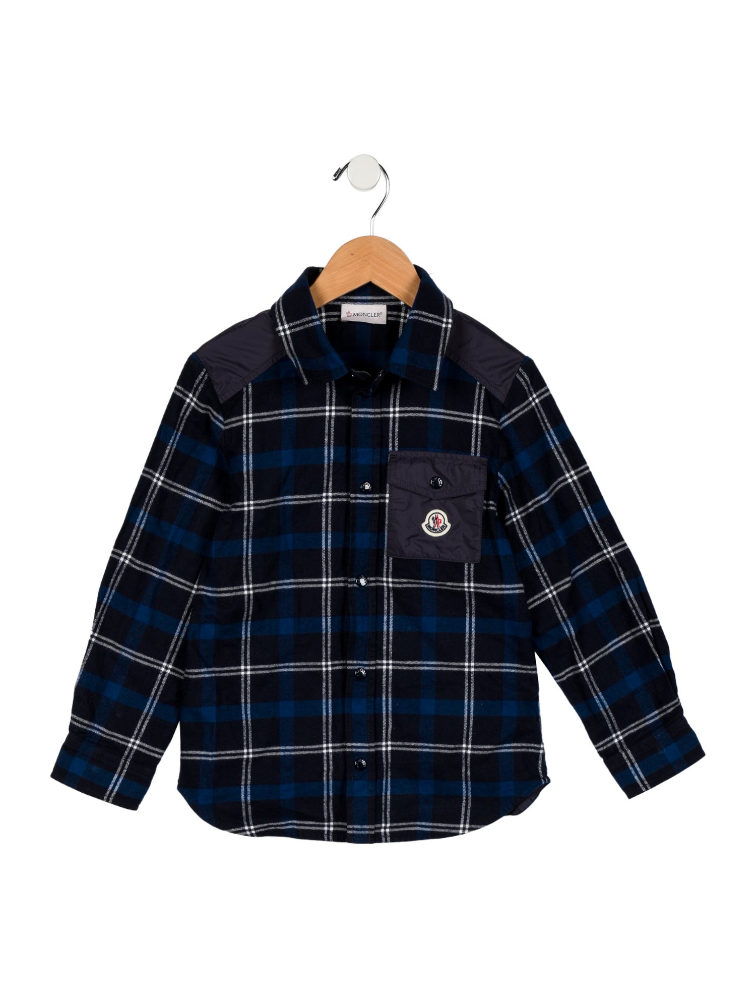 Moncler Boys' Plaid Polo