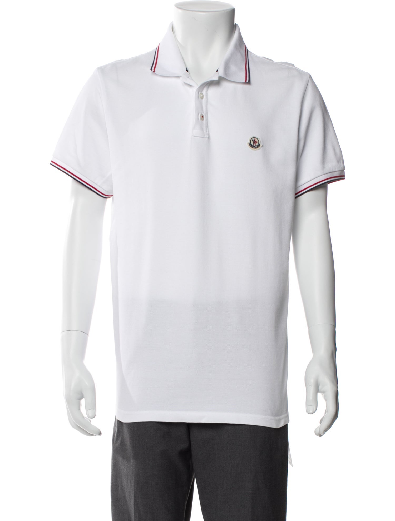 Moncler Striped Collar Polo Shirt