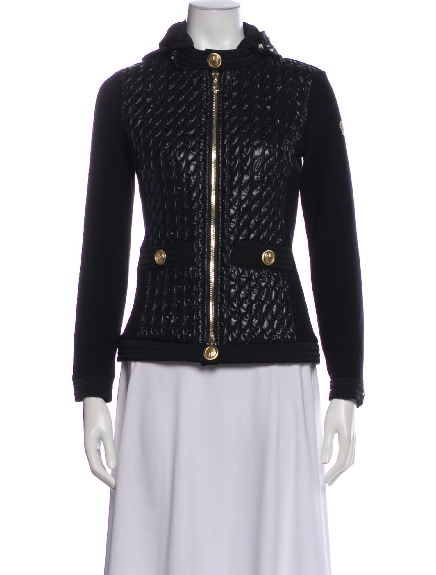 Moncler Tweed Pattern Biker Jacket