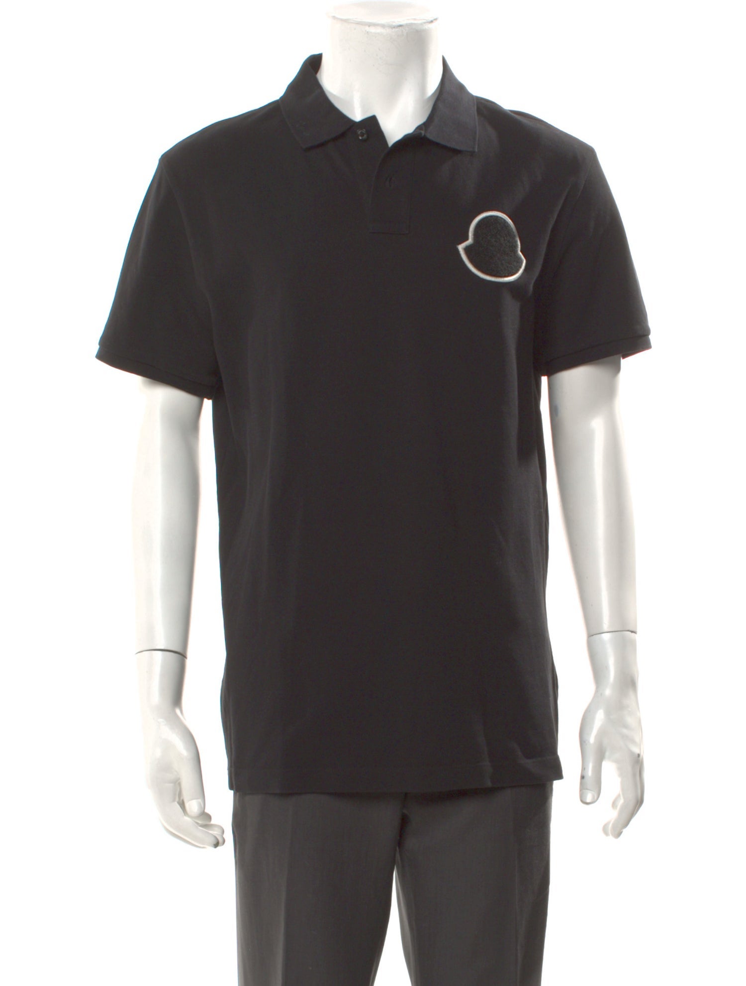 Moncler V-Neck Short Sleeve Polo Shirt