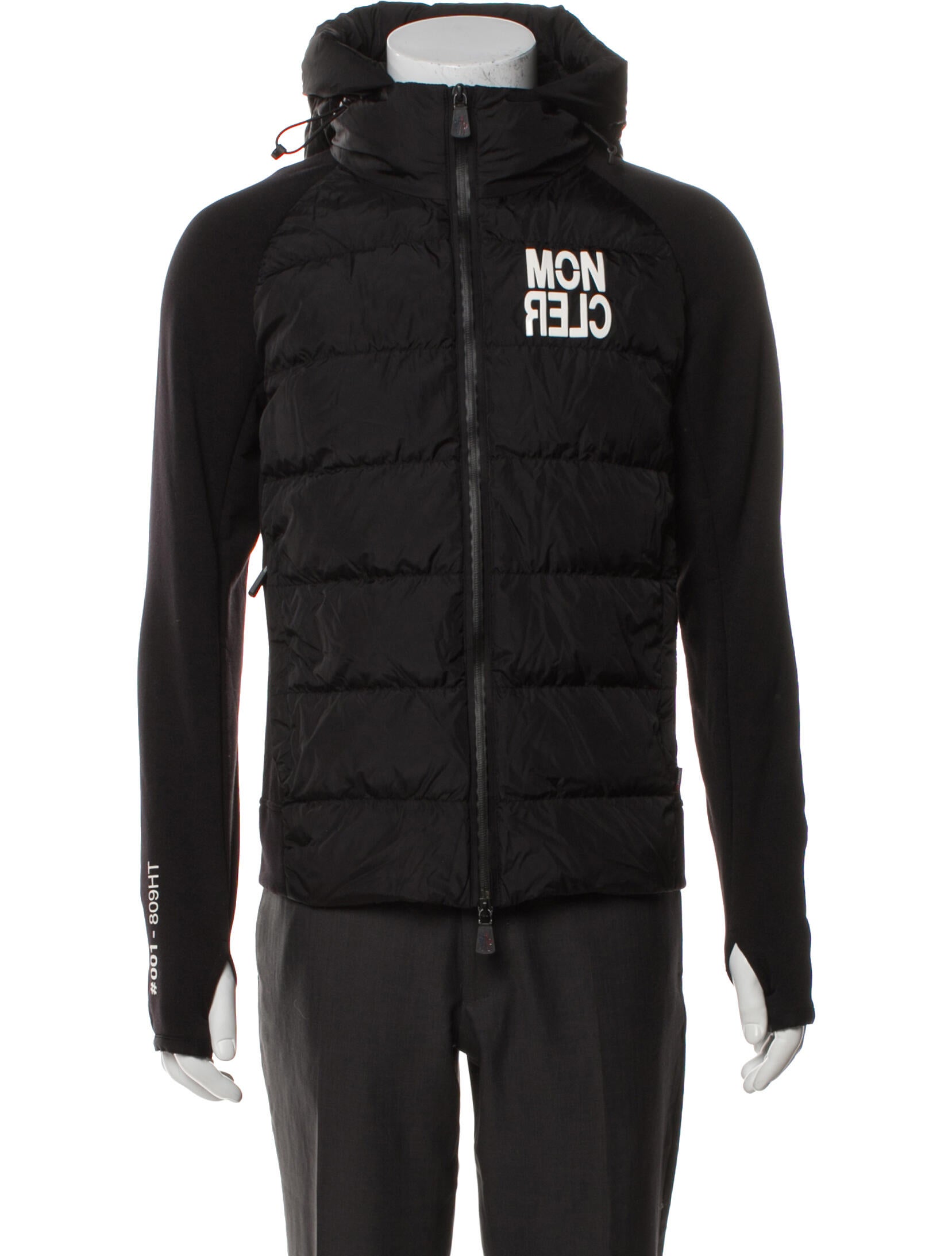 Moncler Grenoble Zip Up Cardigan Graphic Print Puffer Coat