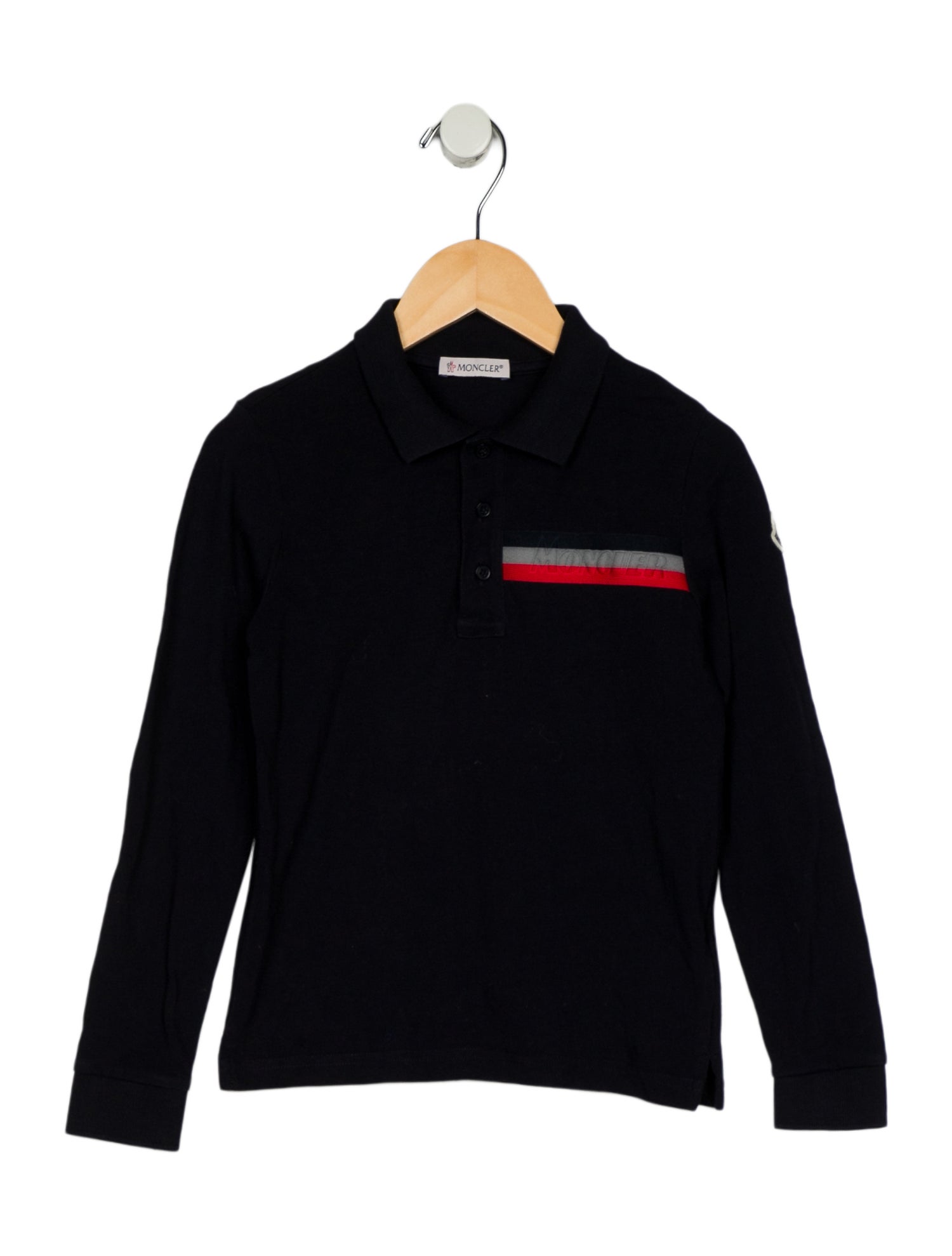 Moncler Cotton Blue and multicolor patterned long sleeve shirt with collar