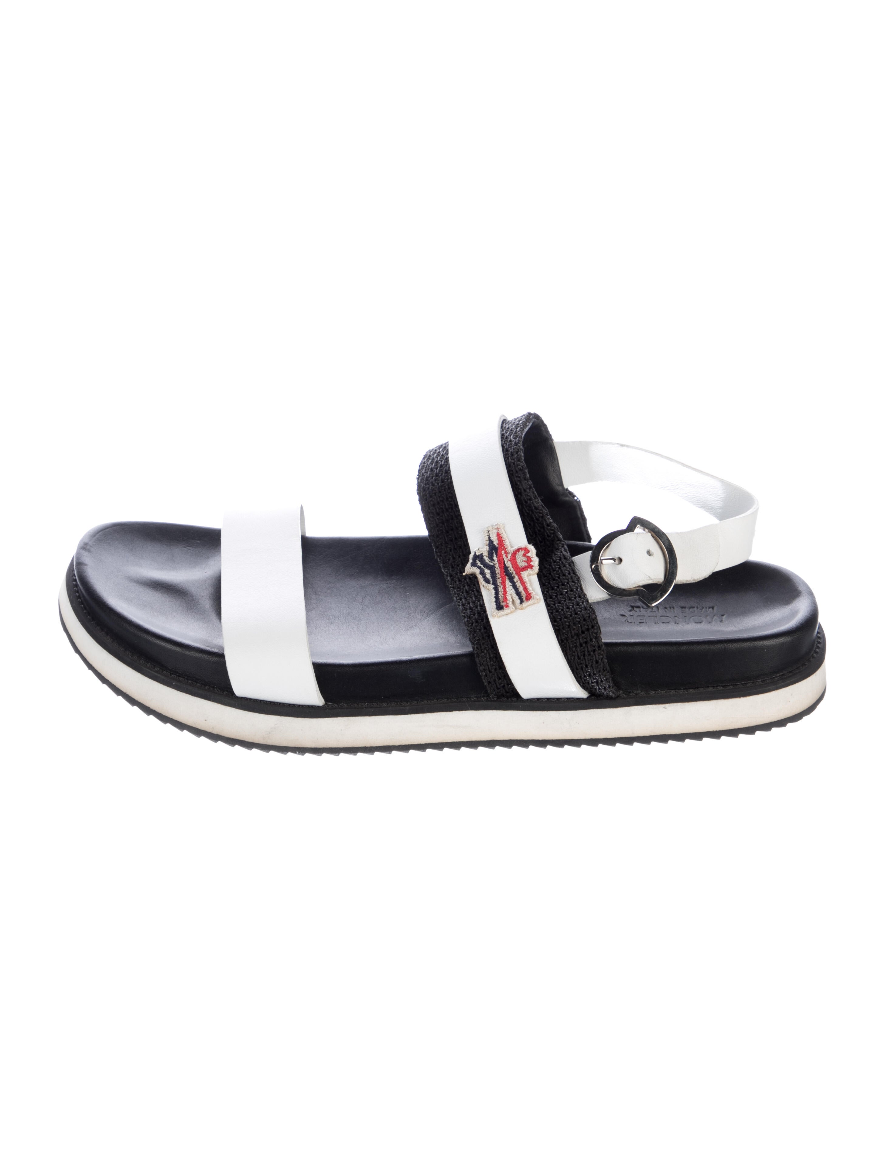 Moncler Leather Colorblock Pattern Slides