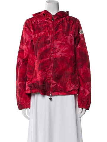 Pre-owned Moncler Nylon Tie-dye Print Down Jacket In Red