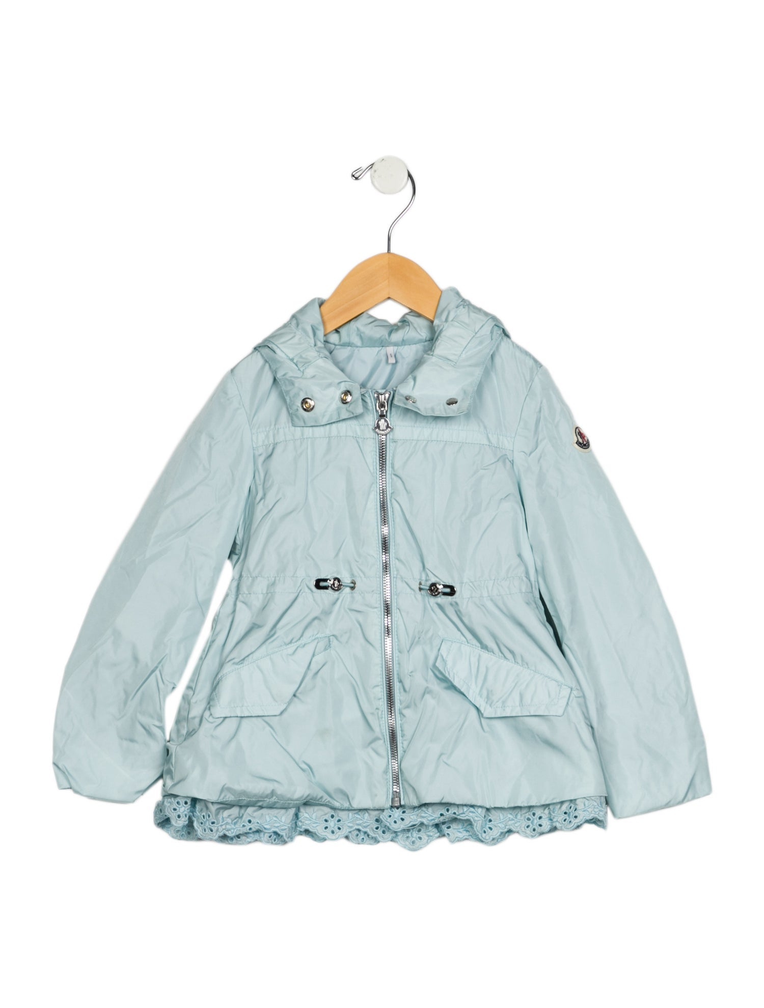 Moncler Casual blue jacket with hood and zip closure