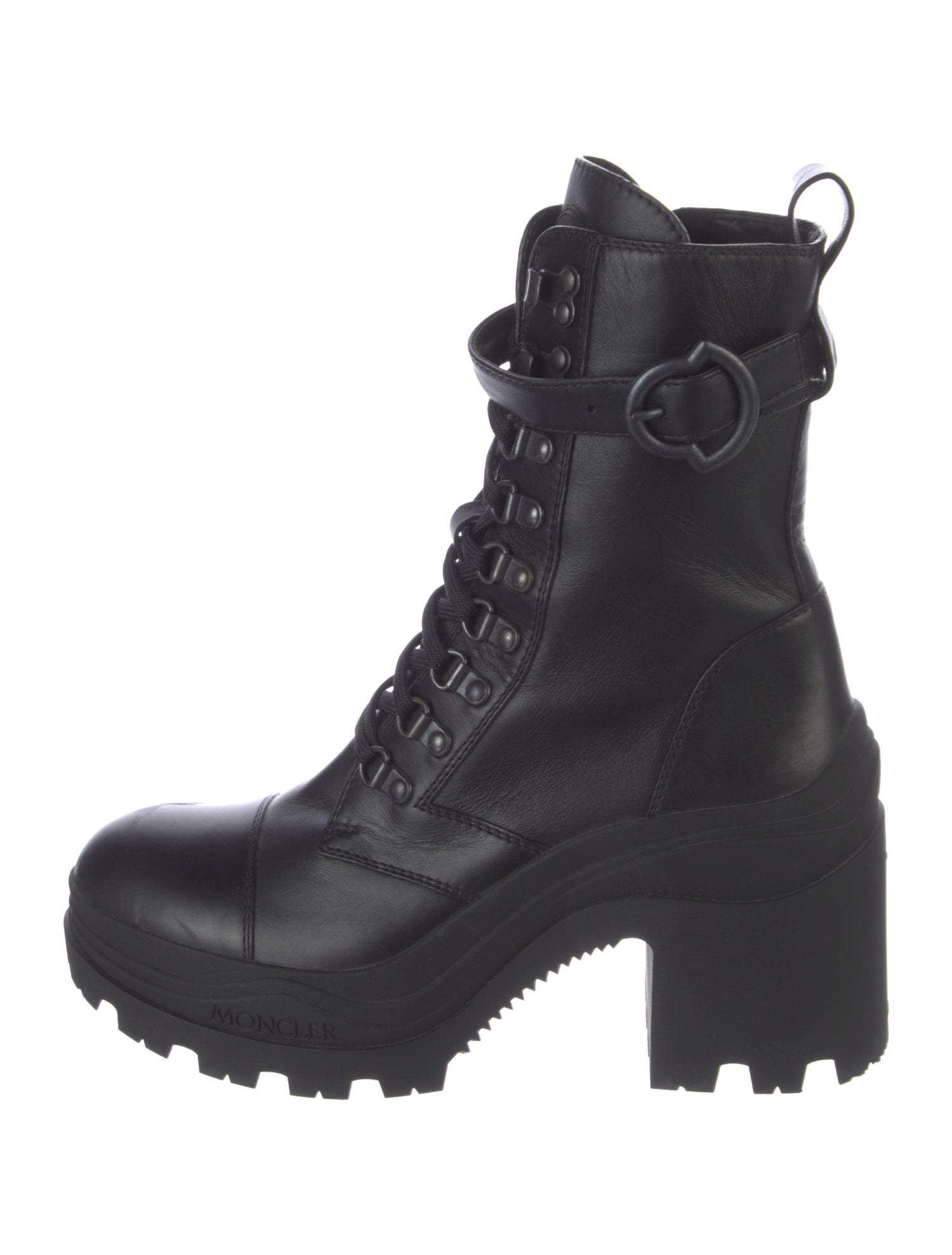 Moncler Leather Combat Boots