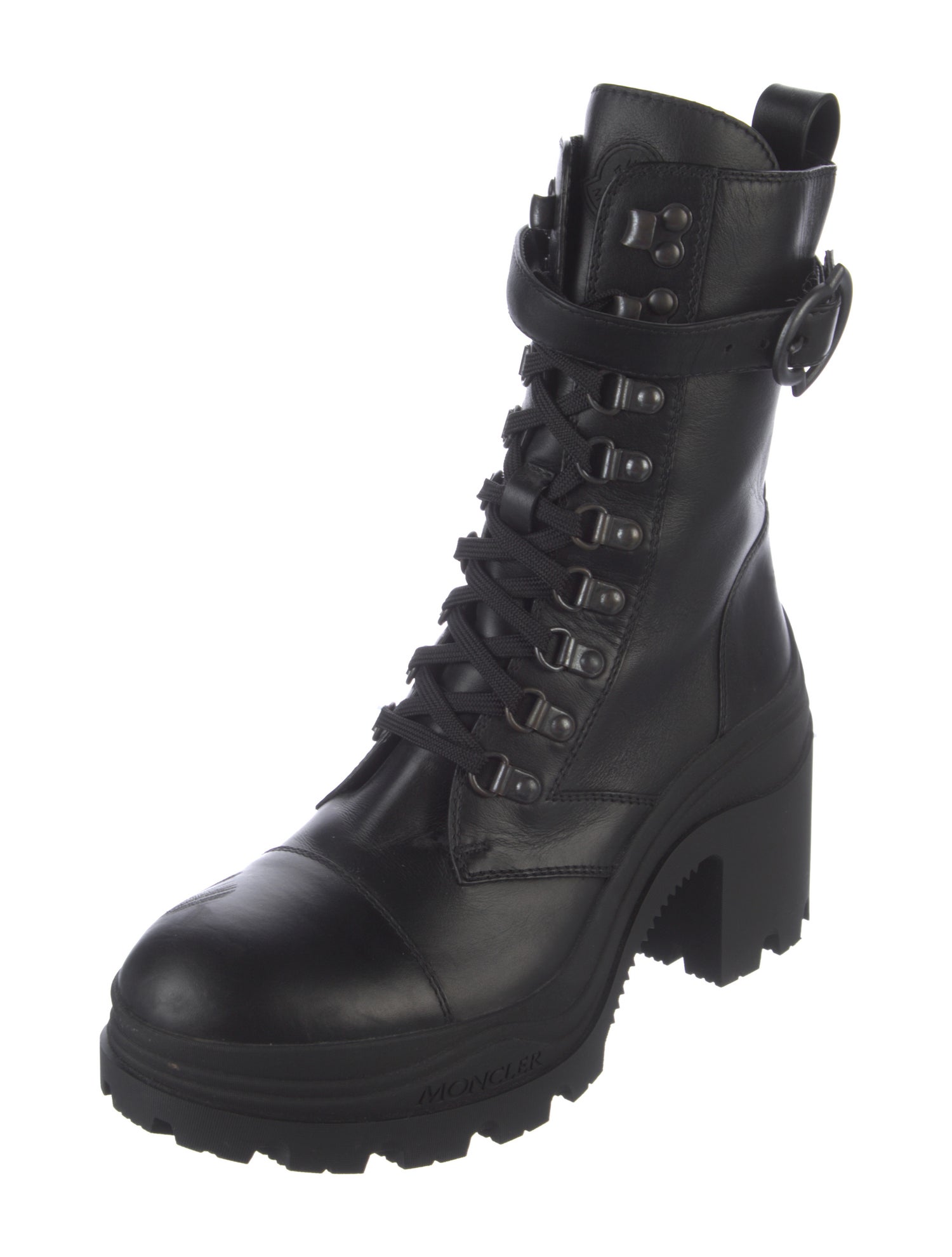 Moncler Leather Combat Boots