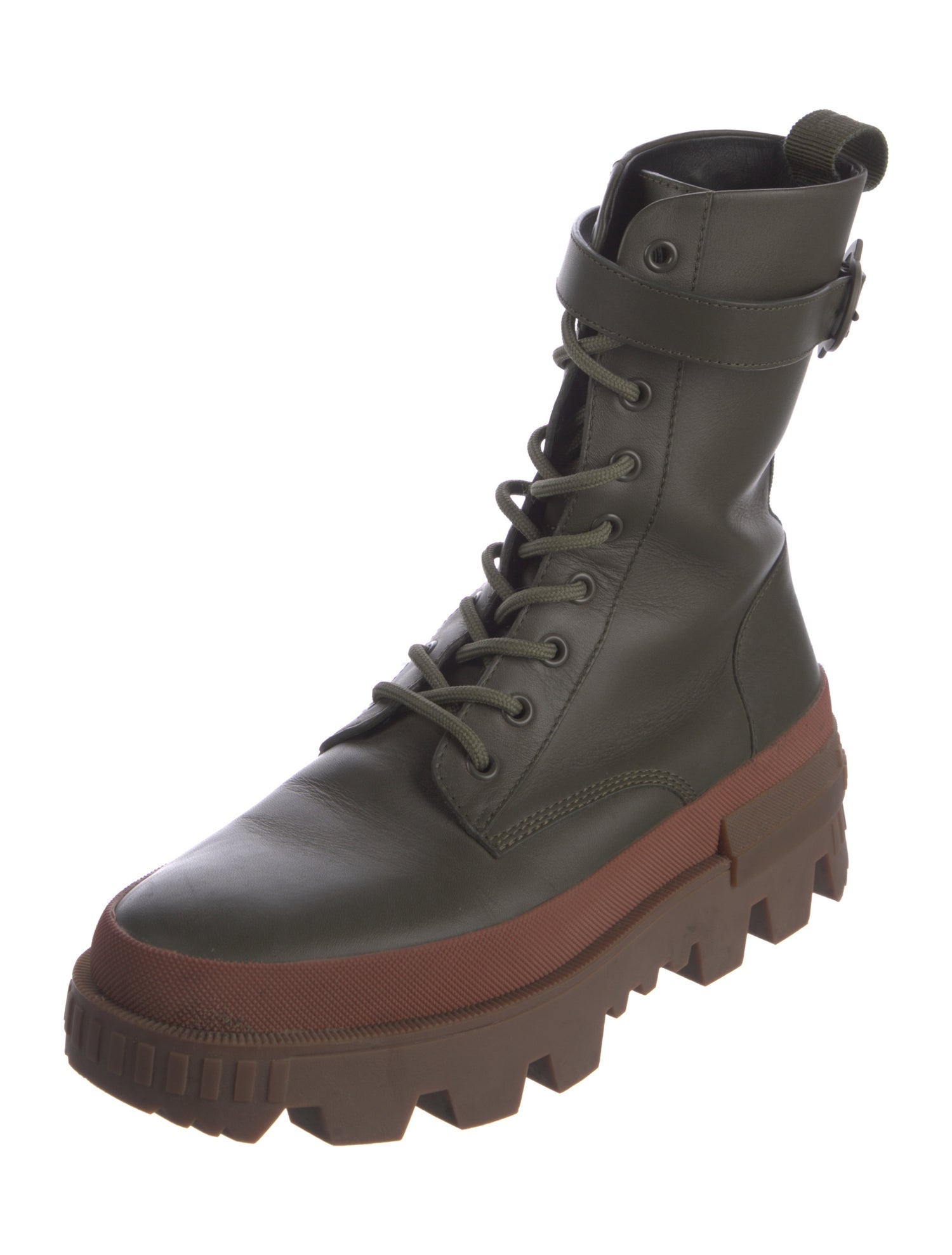 Moncler Leather Combat Boots