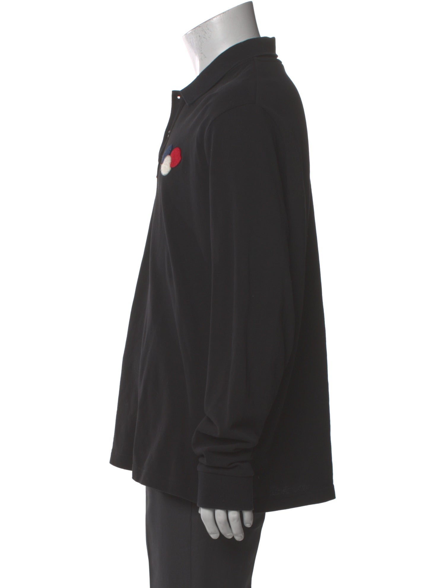 Moncler V-Neck Long Sleeve Polo Shirt