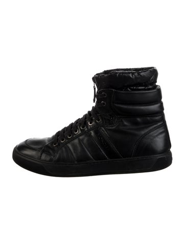 Pre-owned Moncler Leather Lace-up Boots In Black