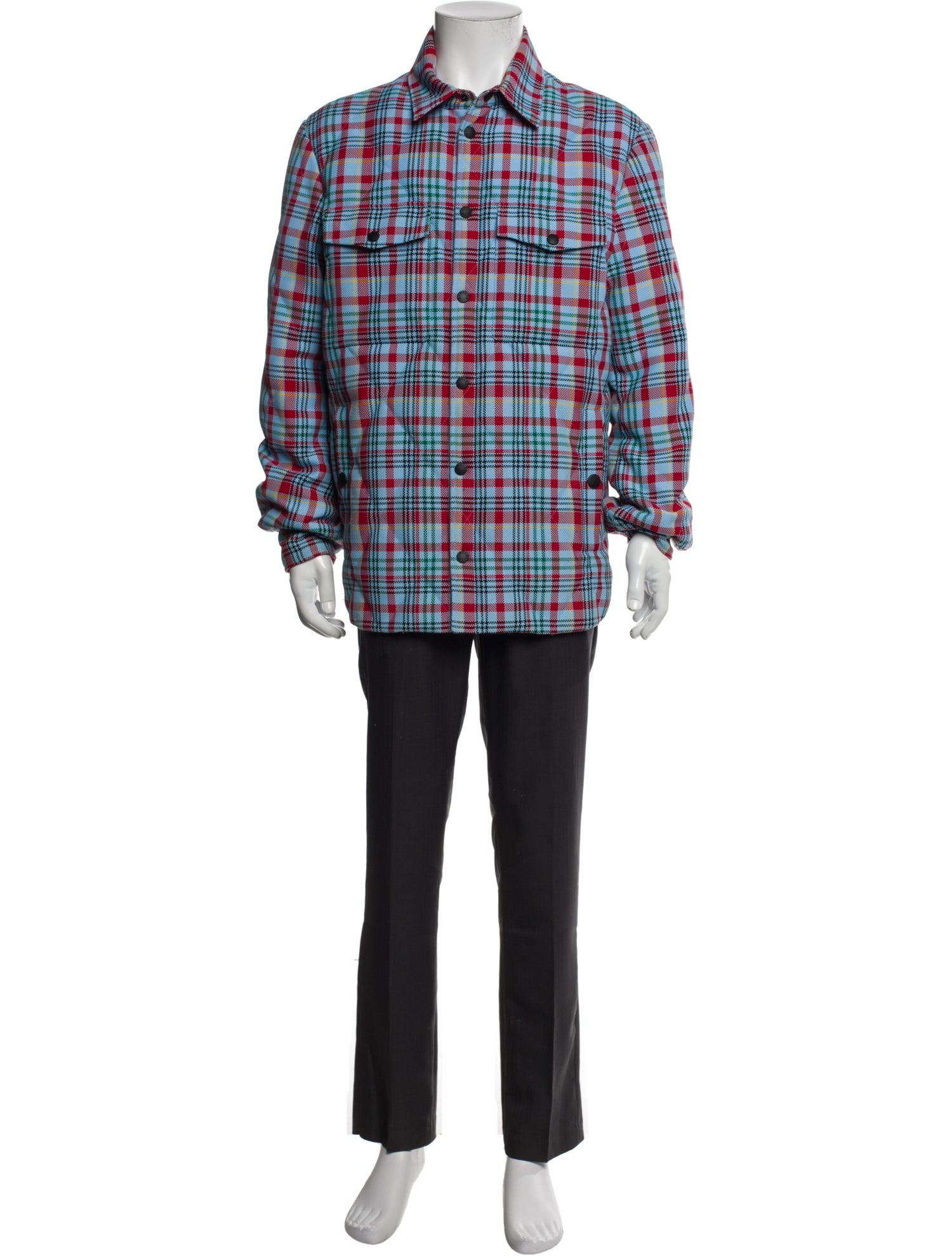 Moncler Grenoble Plaid Print Trucker Jacket
