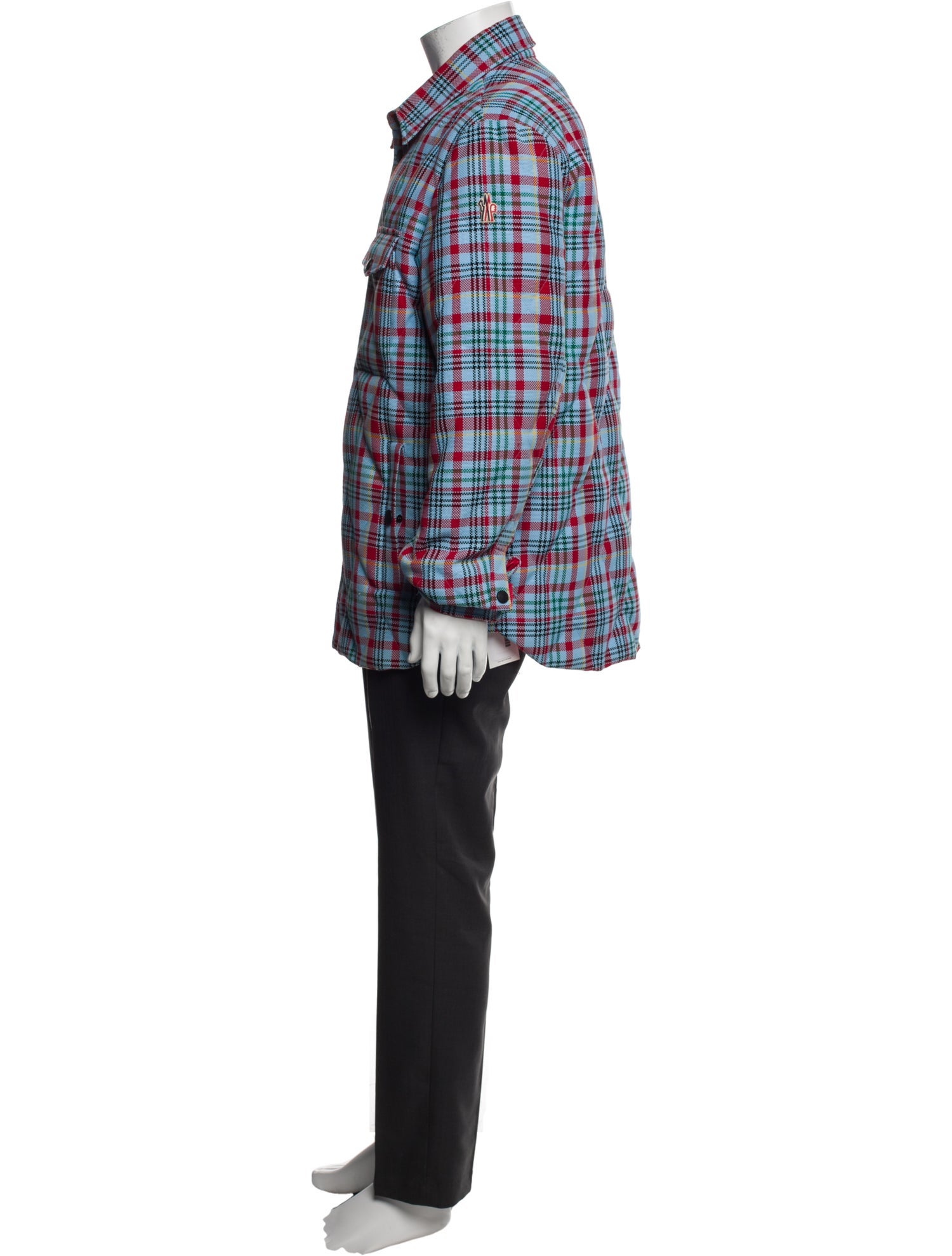 Moncler Grenoble Plaid Print Trucker Jacket