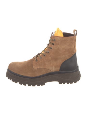 Pre-owned Moncler Suede Hiking Boots In Brown