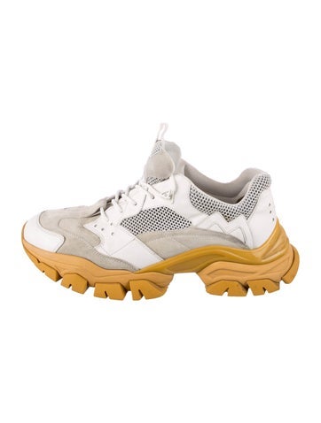 Pre-owned Moncler Suede Patterned Athletic Sneakers In White