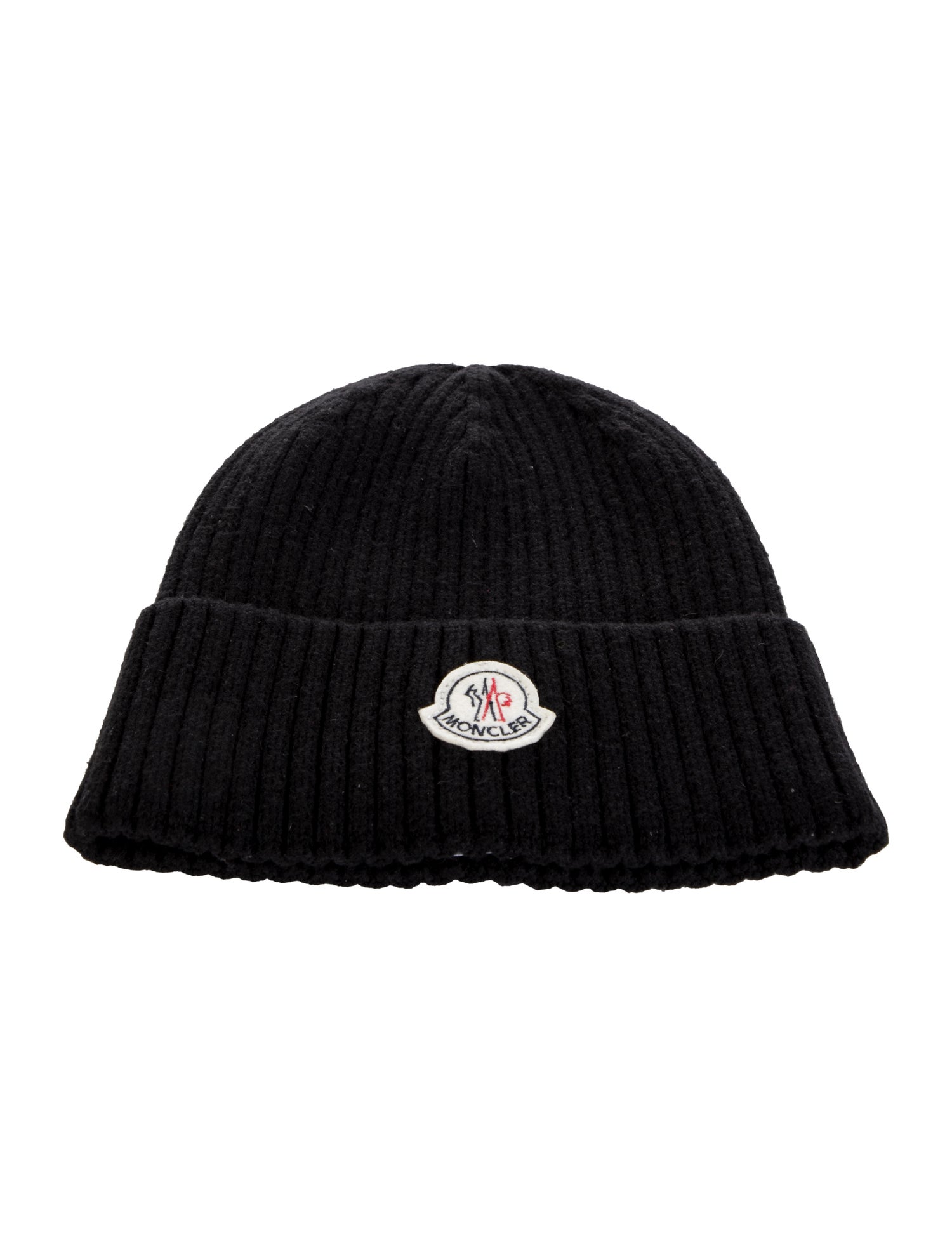 Moncler Black Wool Knitted Beanie w/Tags