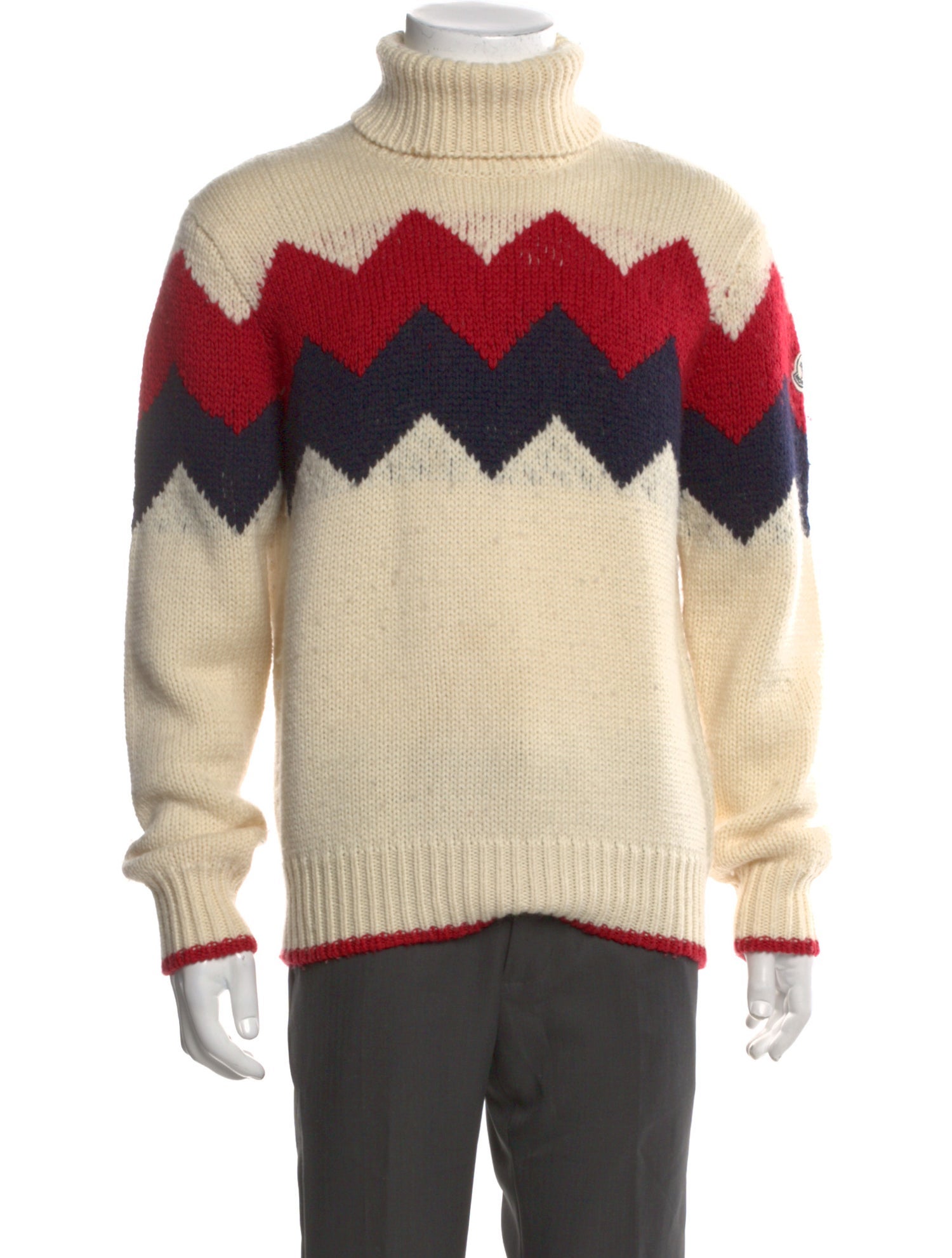 Moncler Wool Colorblock Pattern Pullover