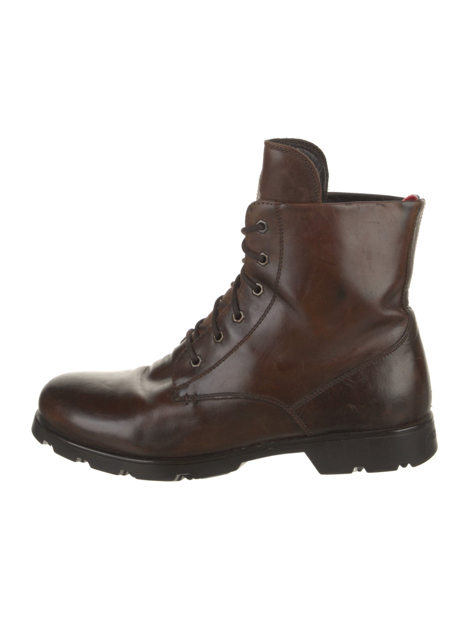 Moncler Leather Lace-Up Boots